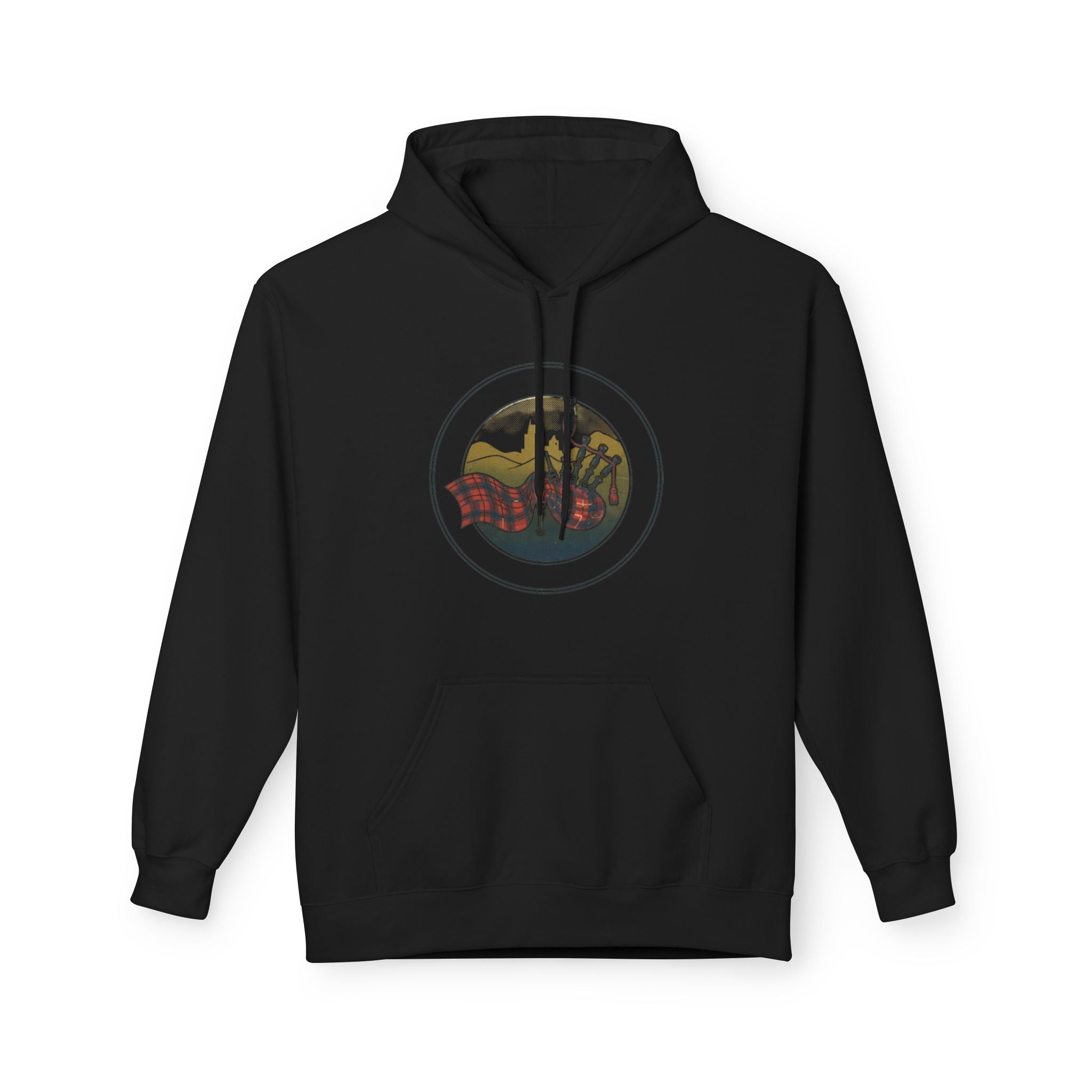 Vintage Mountain Waves Hoodie — Retro Scenic Nature Graphic