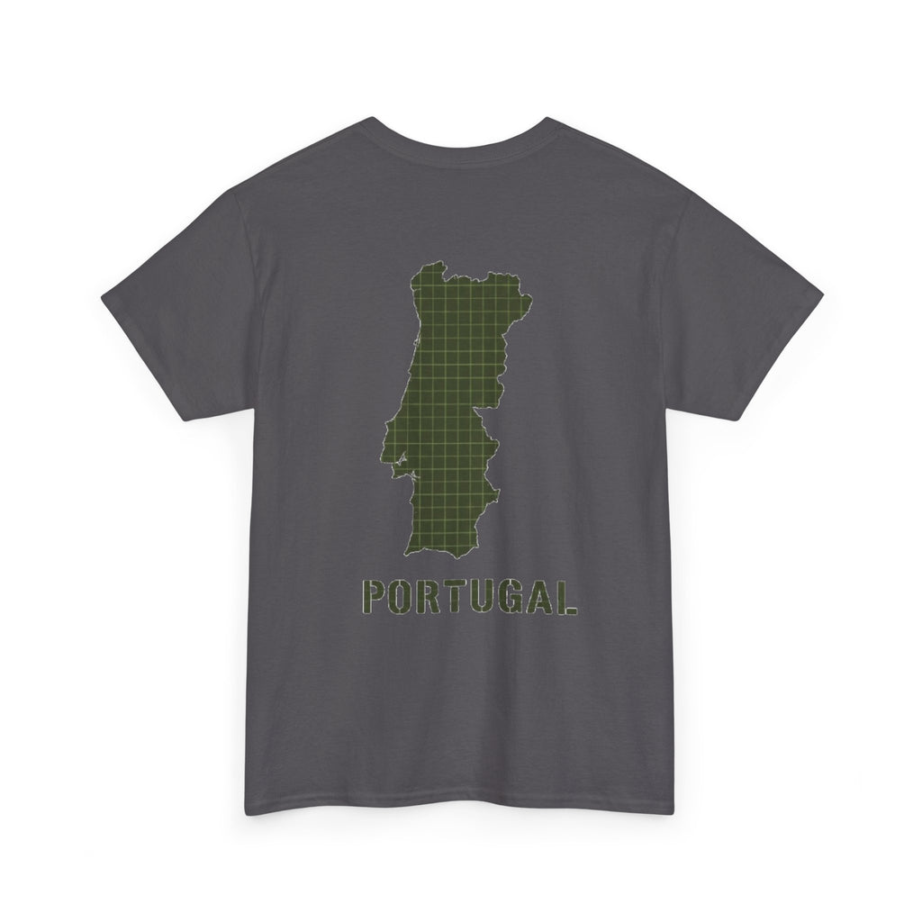 Portugal Map T-Shirt — Vintage Green Grid Portugal Tee