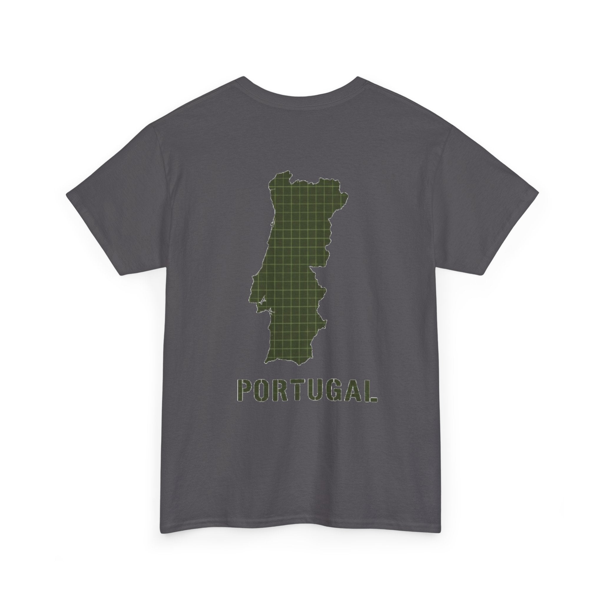 Portugal Map T-Shirt — Vintage Green Grid Portugal Tee