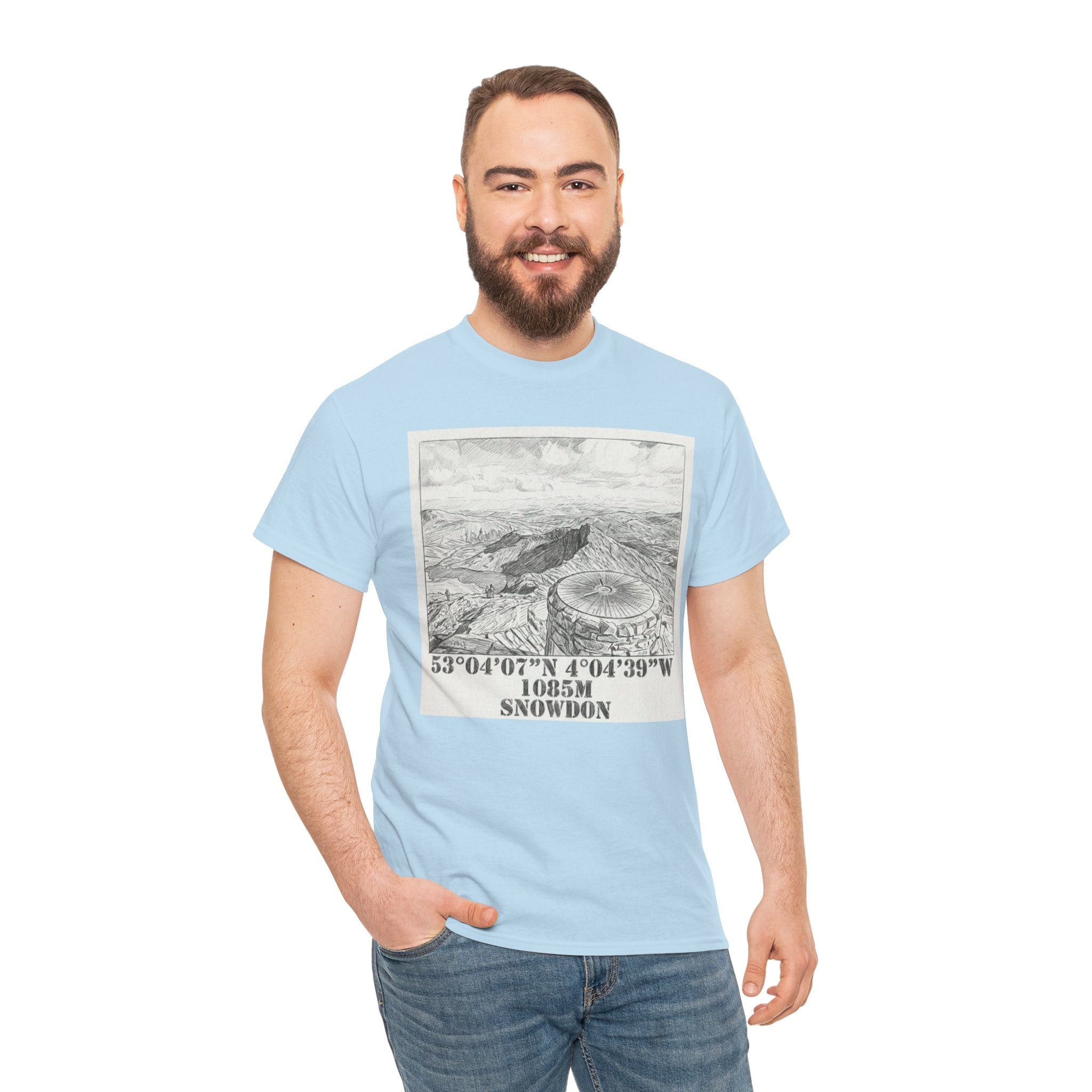 Snowdon Mountain Tee — Vintage Map Illustration with Coordinates