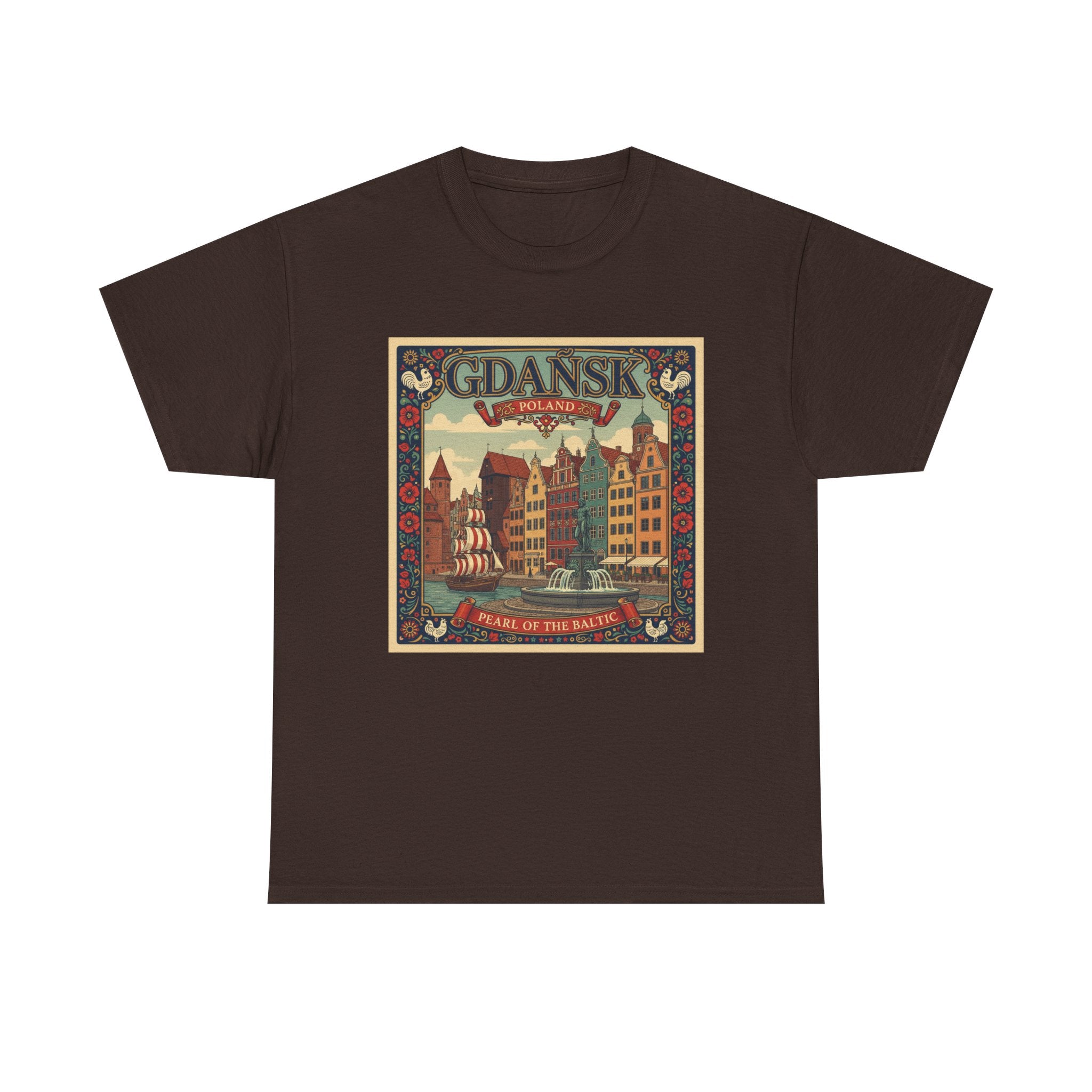 Gdańsk Vintage Travel Tee – Polish Harbor Retro Poster T‑Shirt