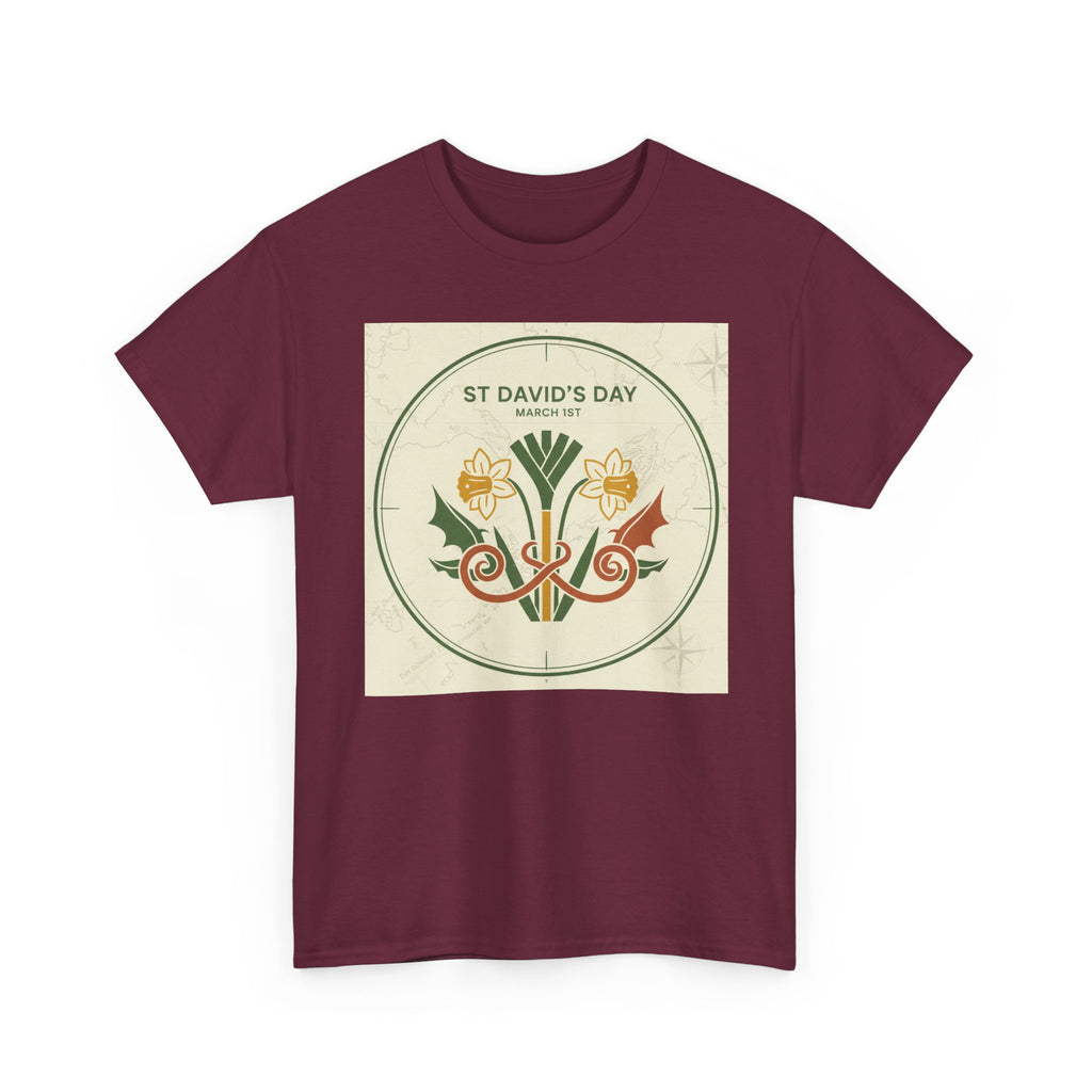 St. David's Day Floral Tee — Welsh Daffodil & Leek Celebration Shirt