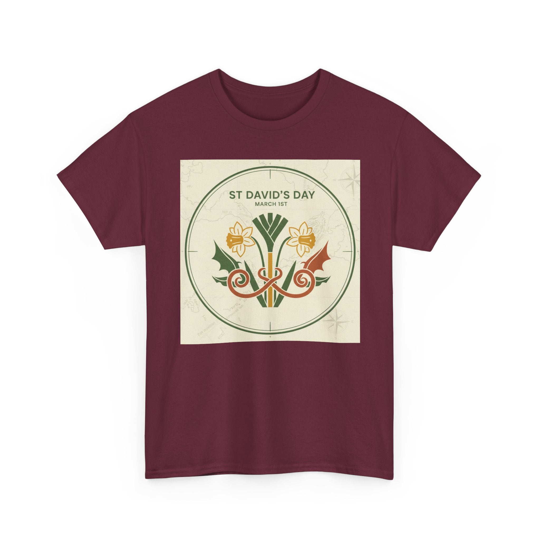 St. David's Day Floral Tee — Welsh Daffodil & Leek Celebration Shirt