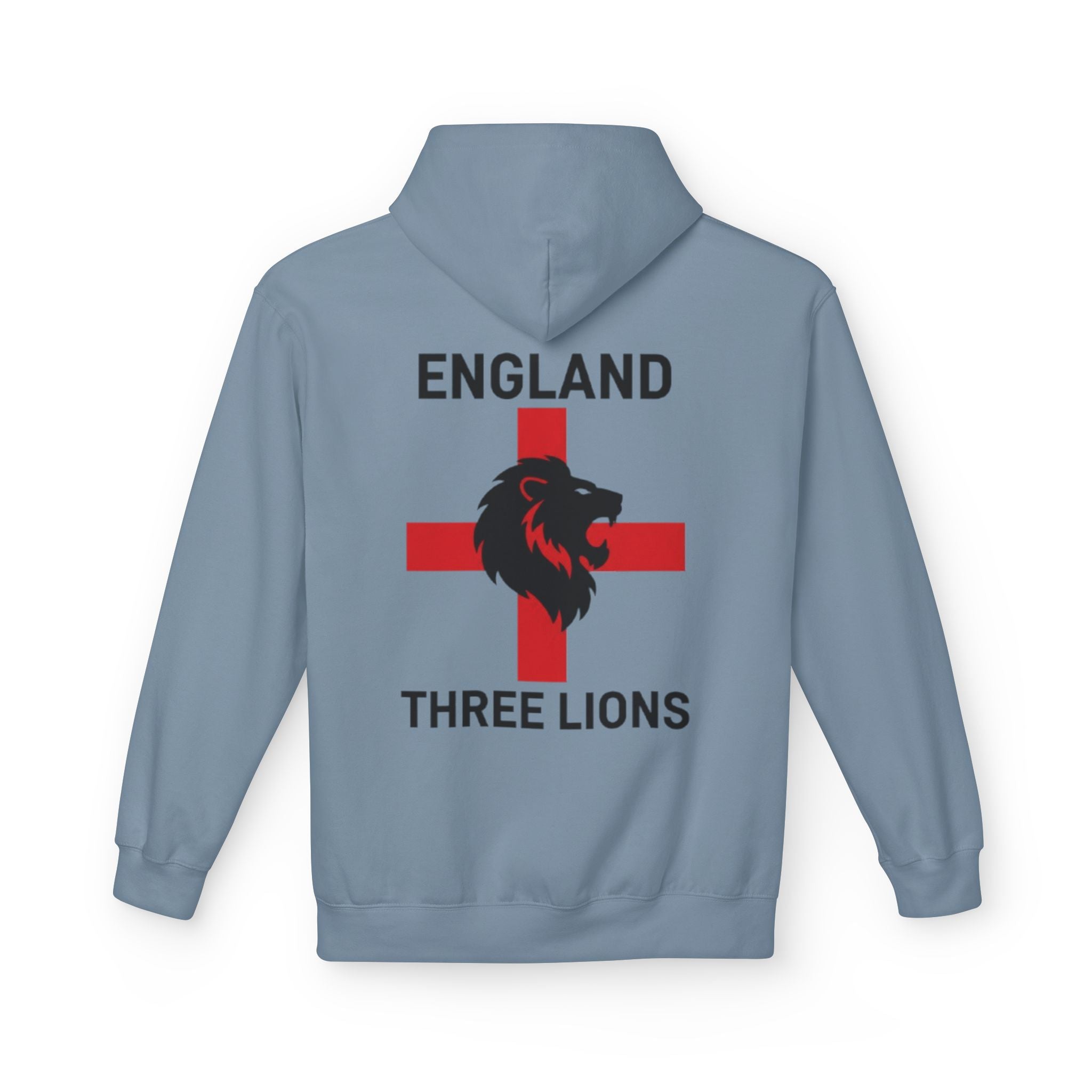 England Three Lions Hoodie – Red Cross Lion Football Fan Pullover