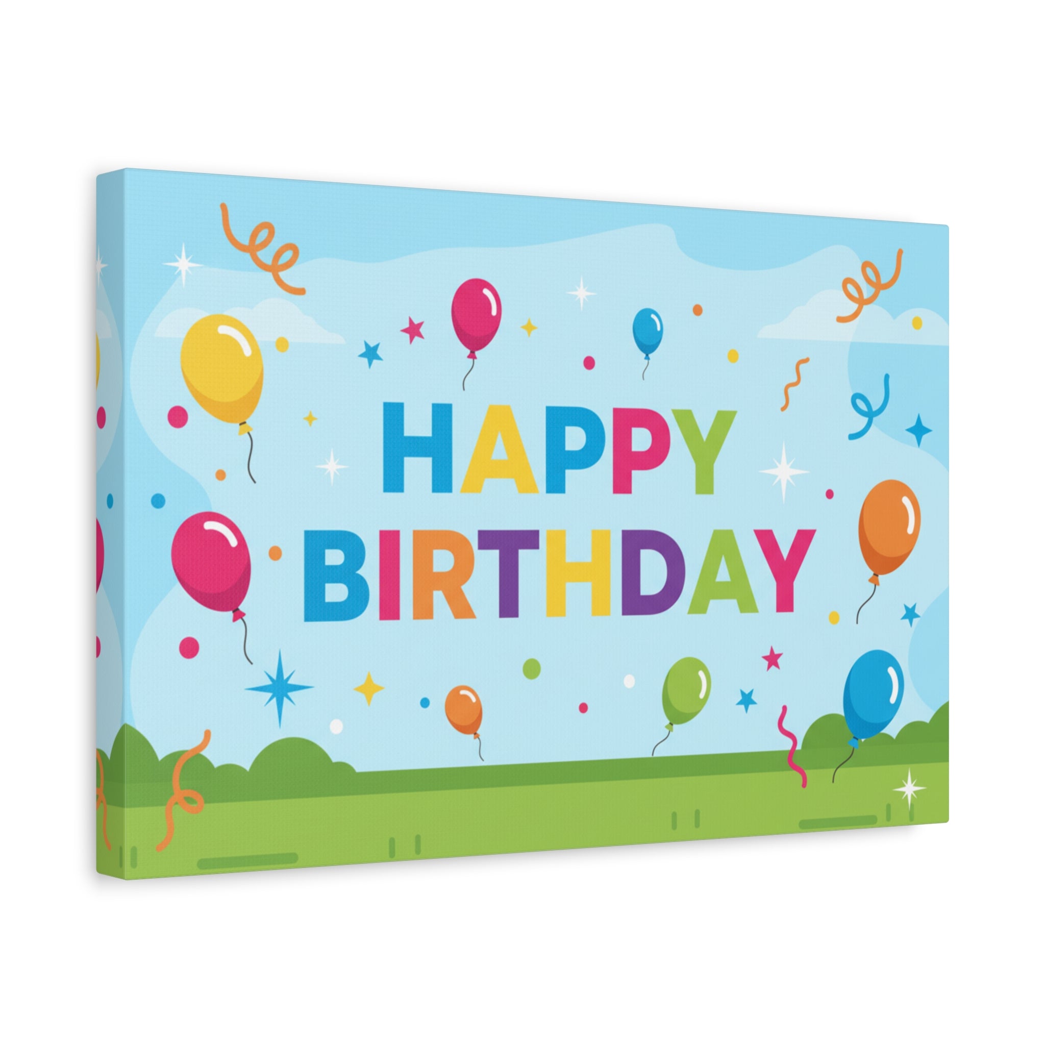 Happy Birthday Balloon Matte Canvas Wall Art