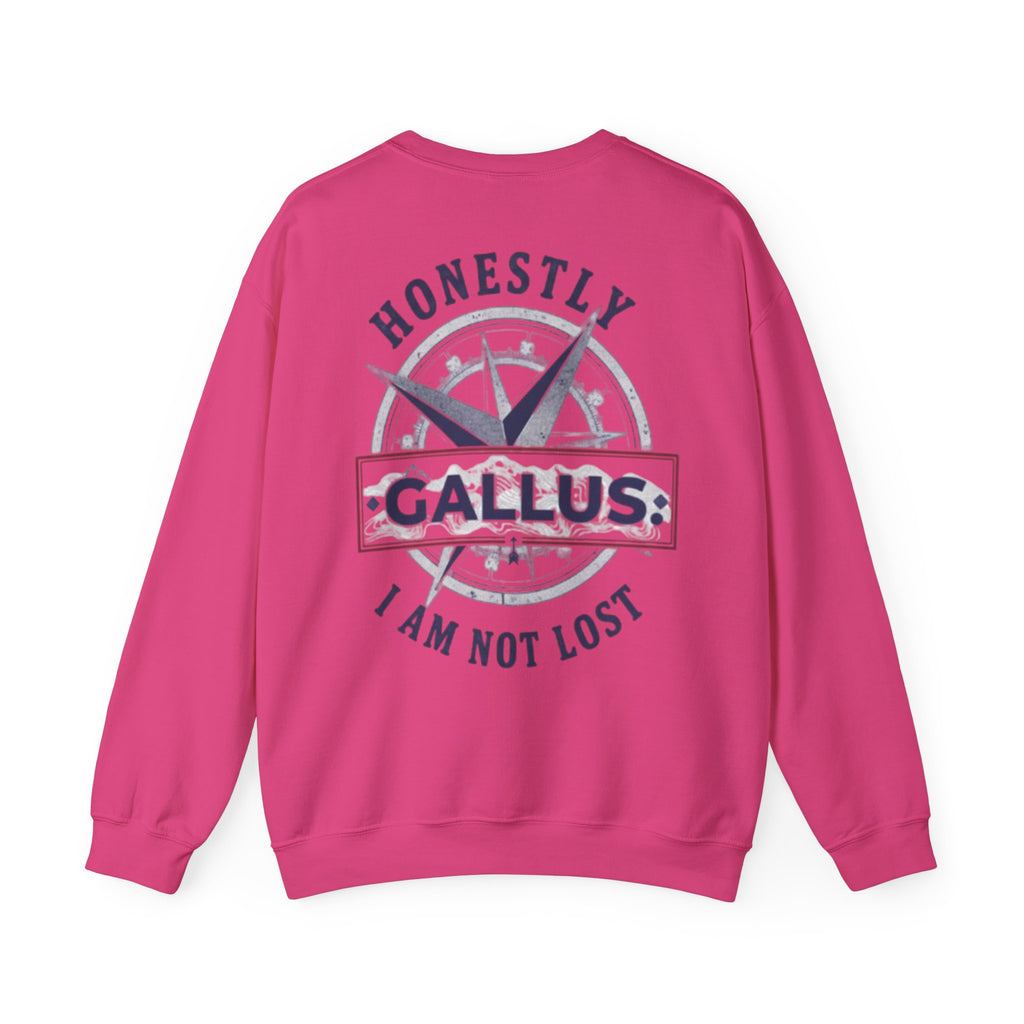 Gallus Compass Crewneck Sweatshirt — "Honestly I Am Not Lost" Graphic
