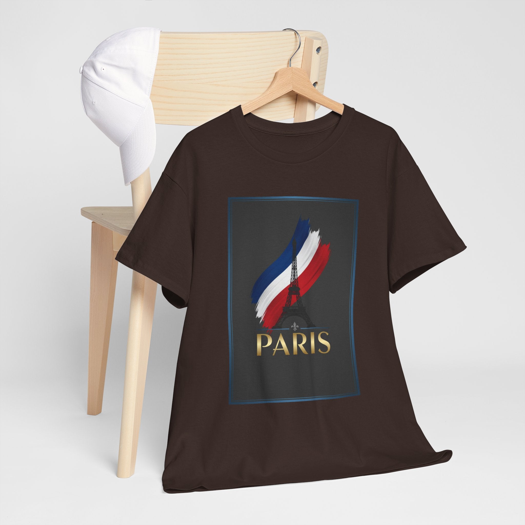 Paris Tricolor Graphic Tee — French Flag Brushstroke T-Shirt