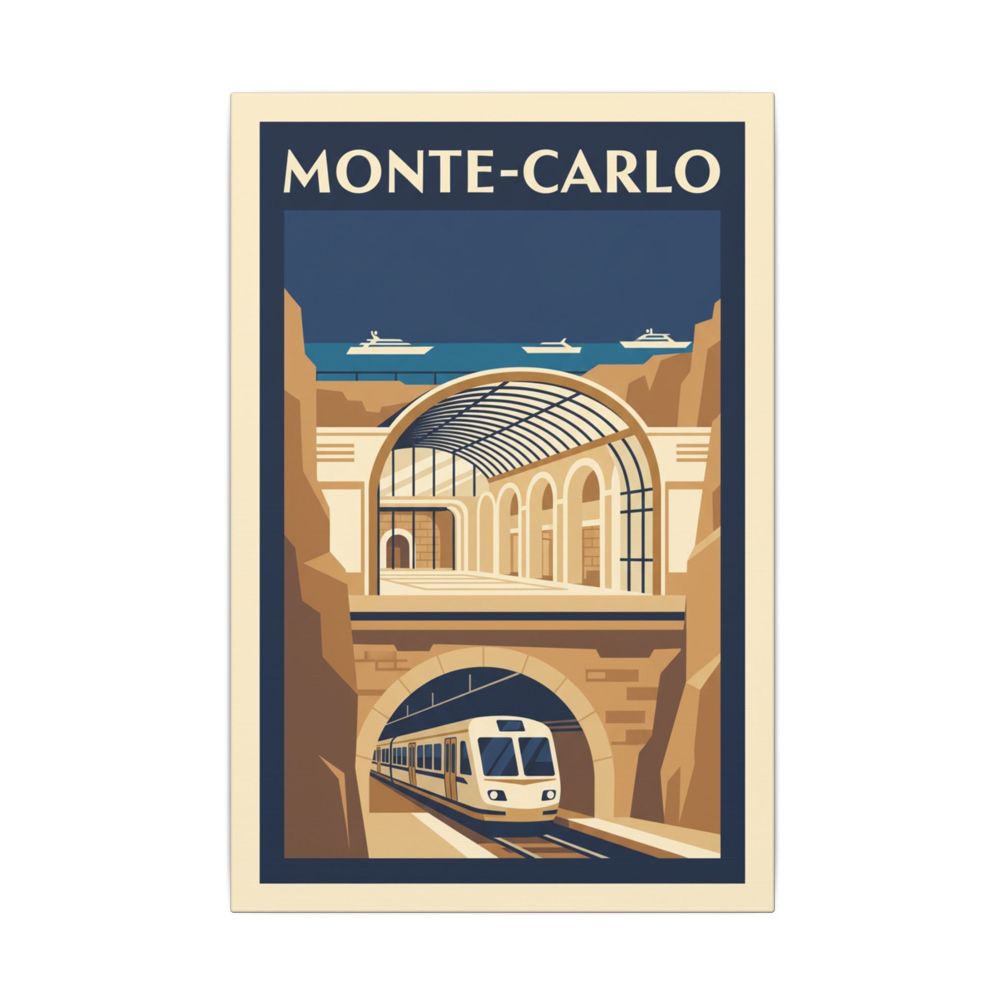 Monte Carlo Vintage Travel Poster Canvas
