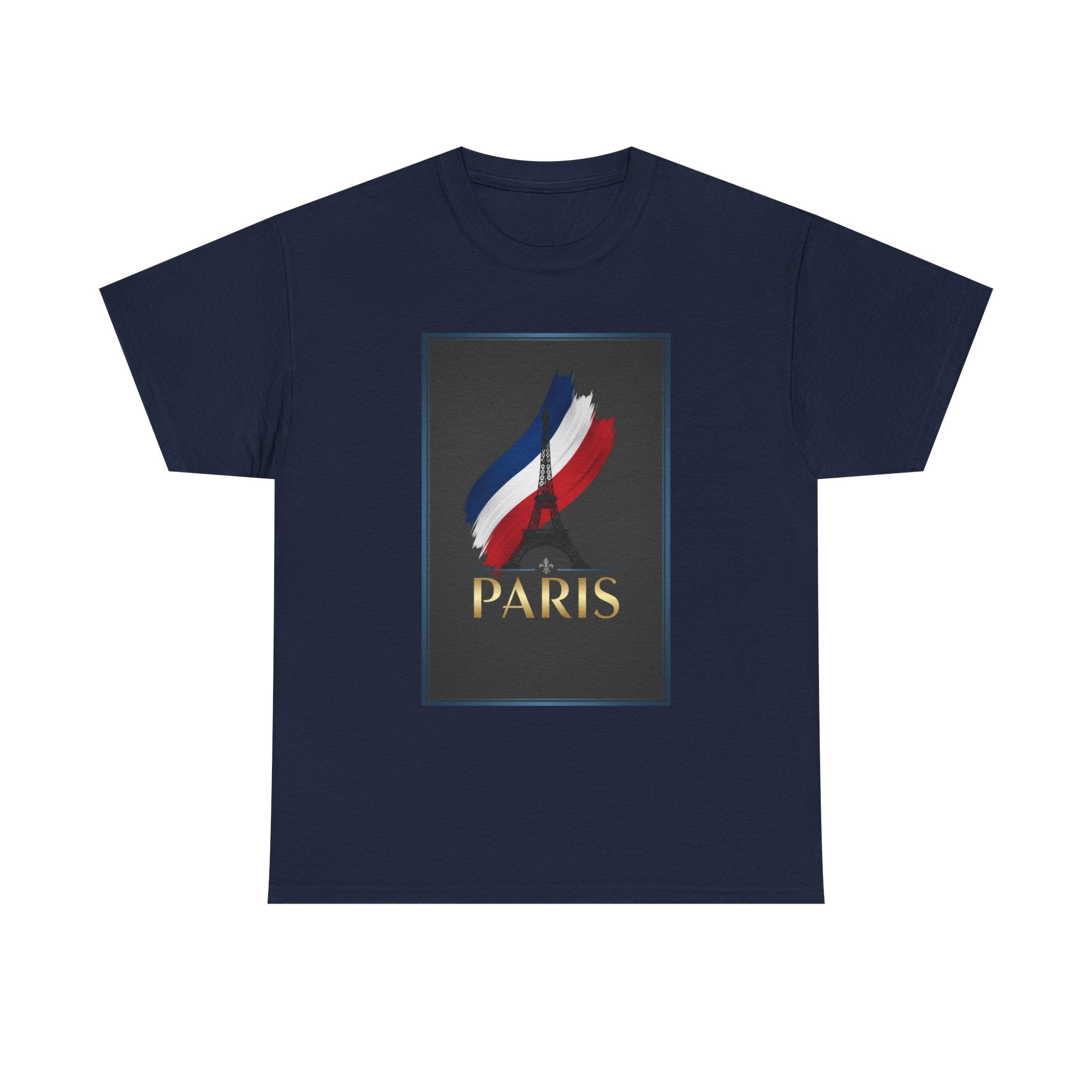 Paris Tricolor Graphic Tee — French Flag Brushstroke T-Shirt