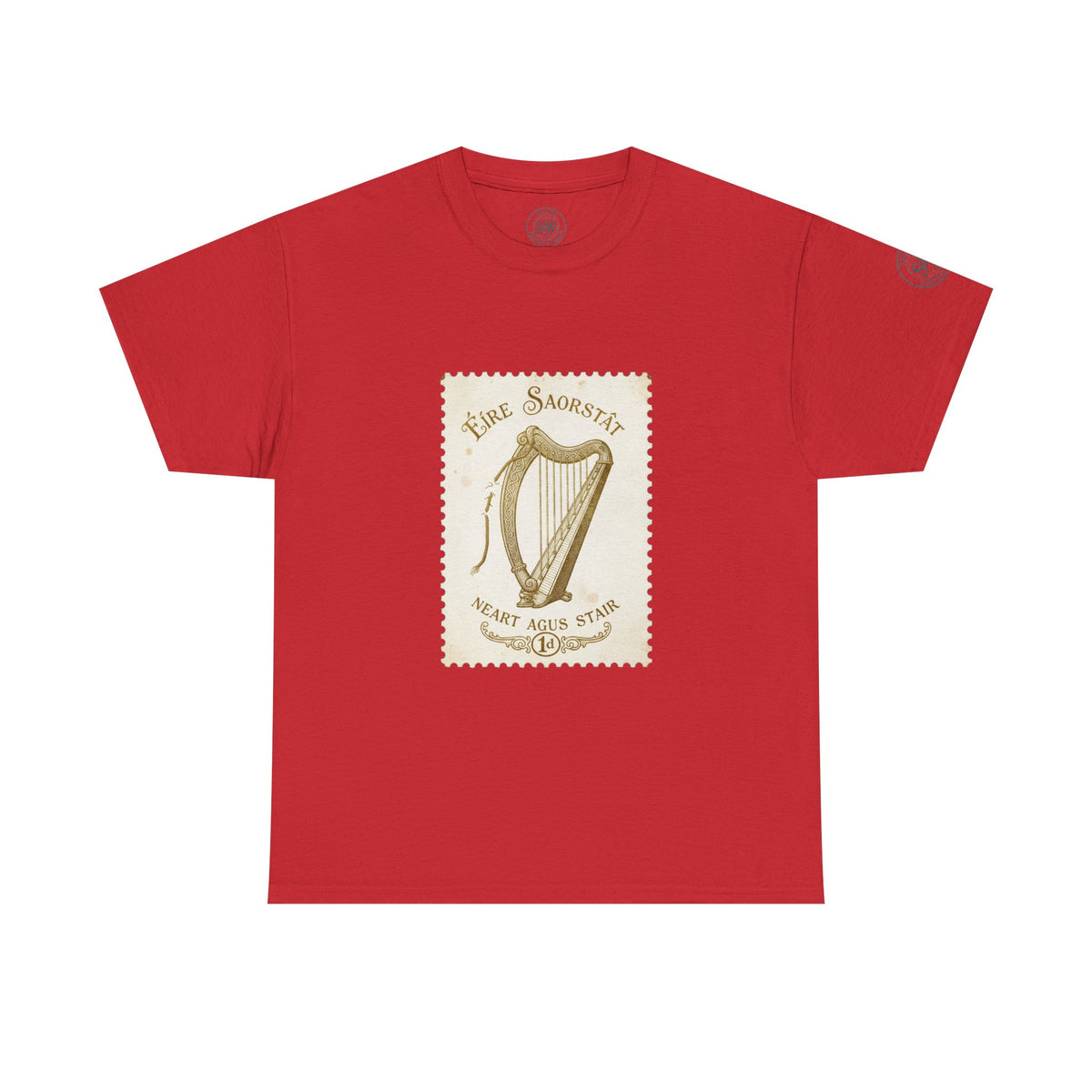 Irish Harp Vintage Stamp T-Shirt — Celtic Heritage Tee — product image 11