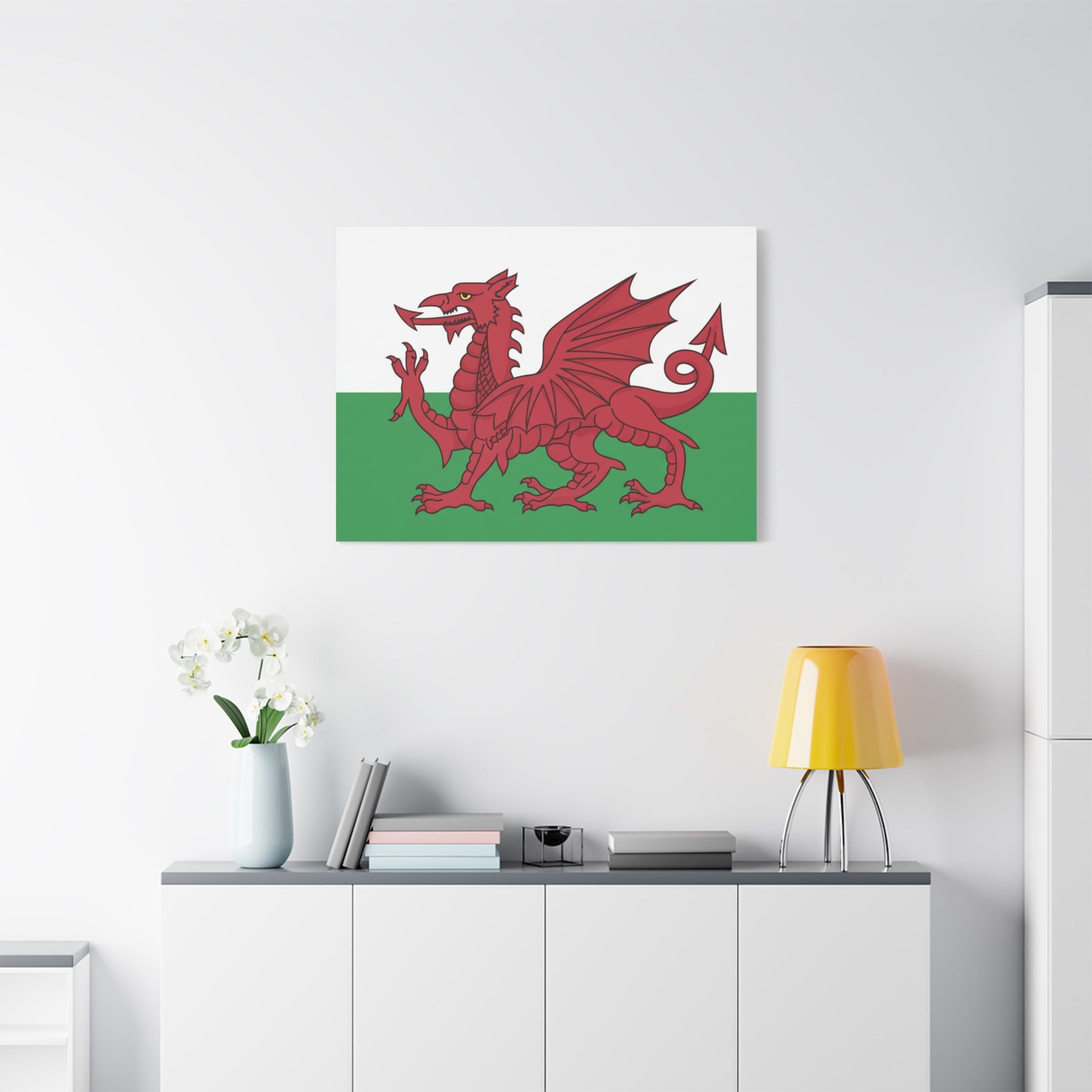 Welsh Flag Canvas Print — Red Dragon Matte Stretched Wall Art