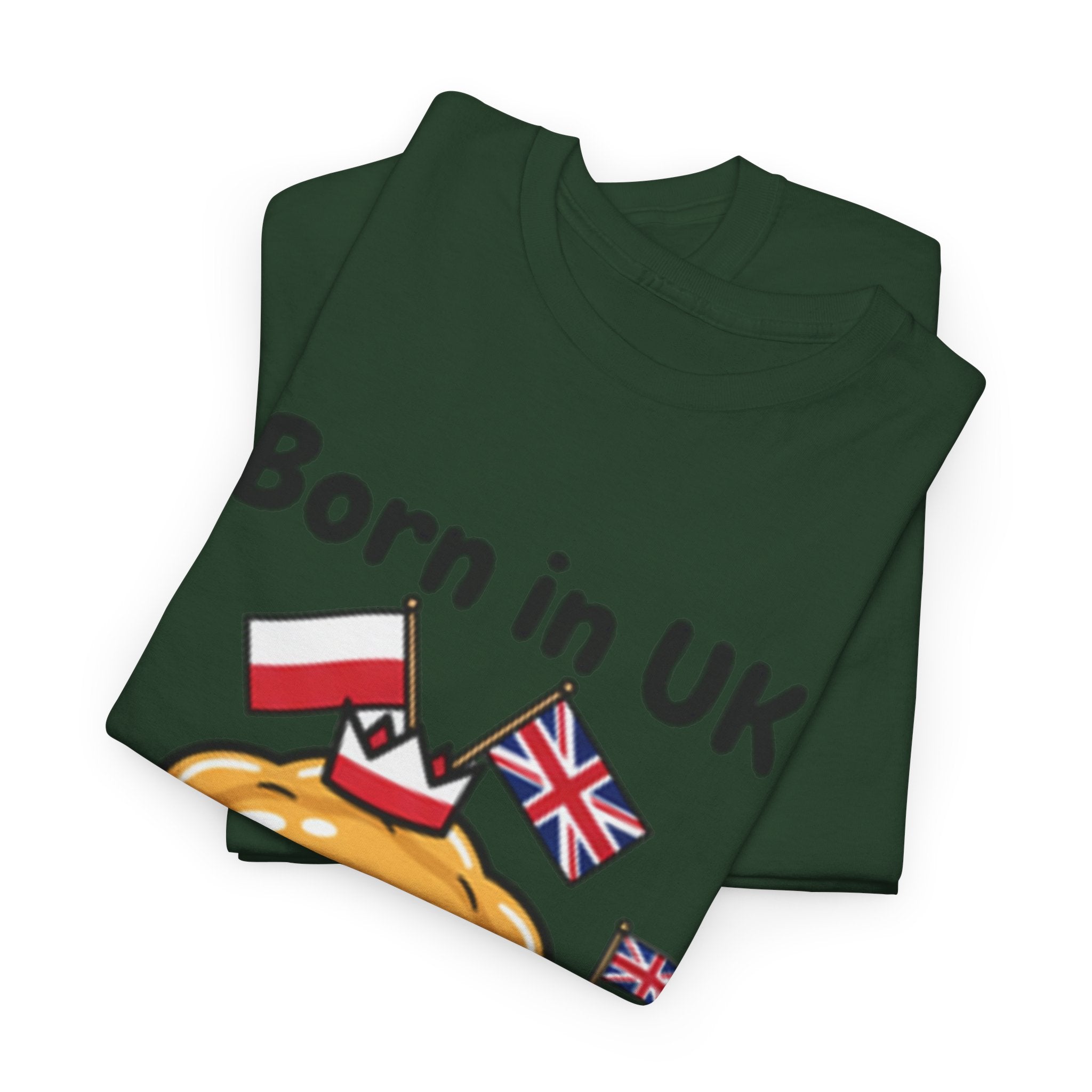 Born in UK Pierogi T‑Shirt — Funny Polish‑British Pride Tee