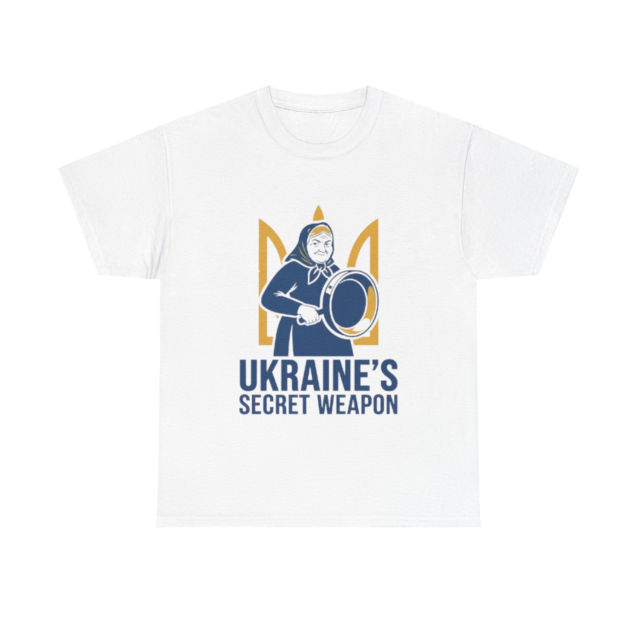 T-Shirt — "Ukraine's Secret Weapon" Grandma with Pot Design