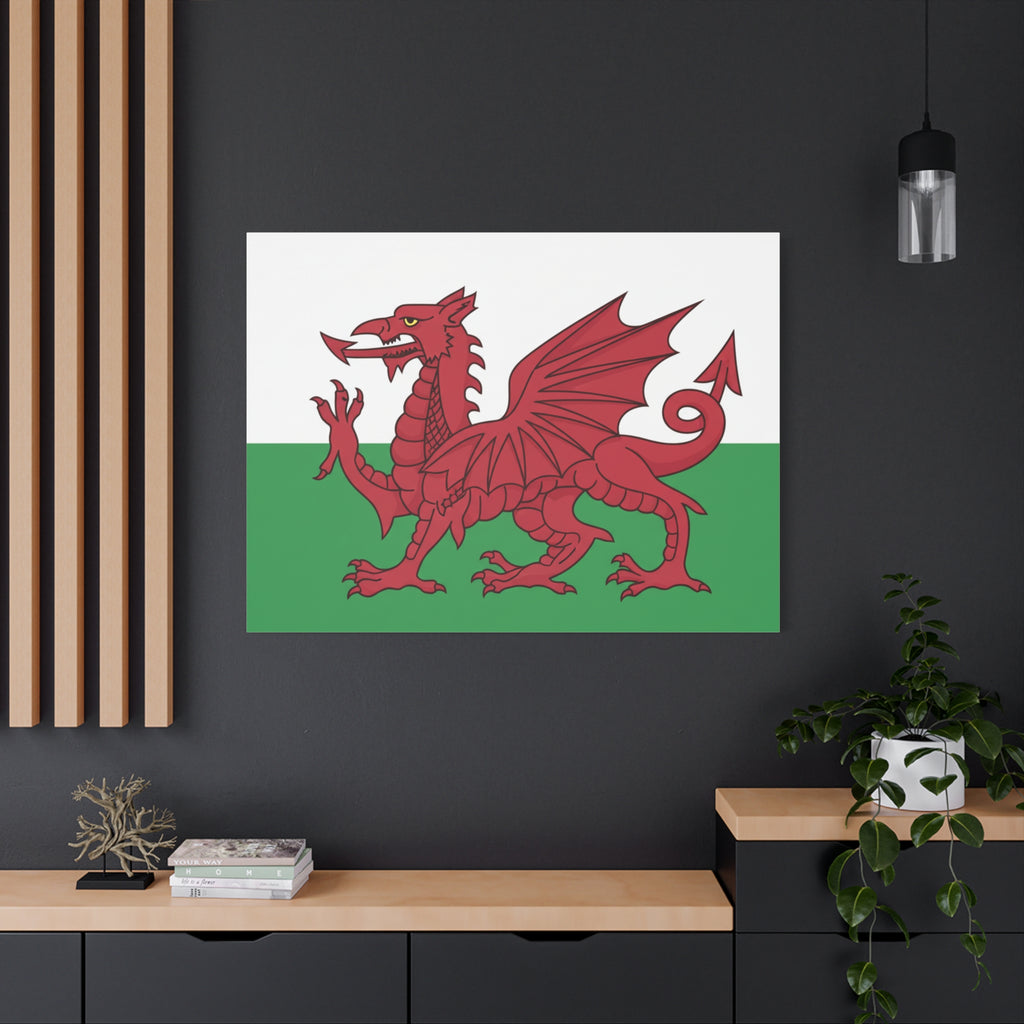 Welsh Flag Canvas Print — Red Dragon Matte Stretched Wall Art