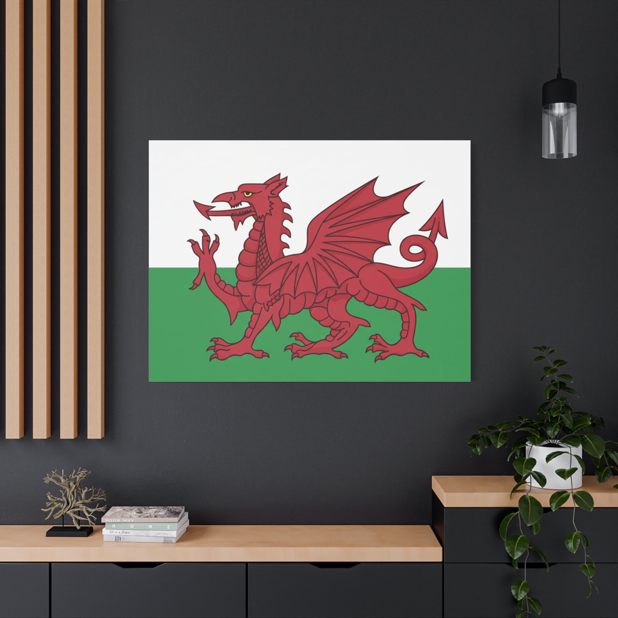 Welsh Flag Canvas Print — Red Dragon Matte Stretched Wall Art