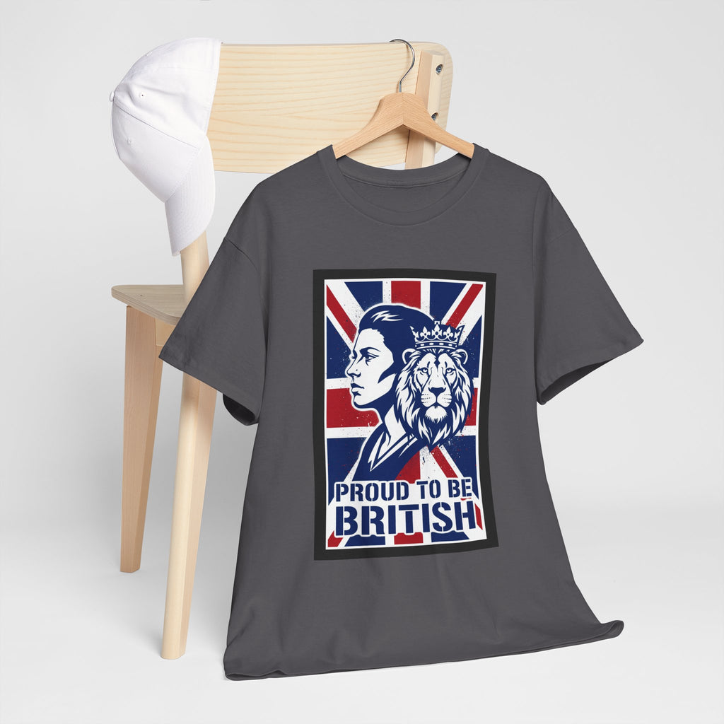 Proud to Be British T-Shirt – Union Jack Lion Graphic Tee