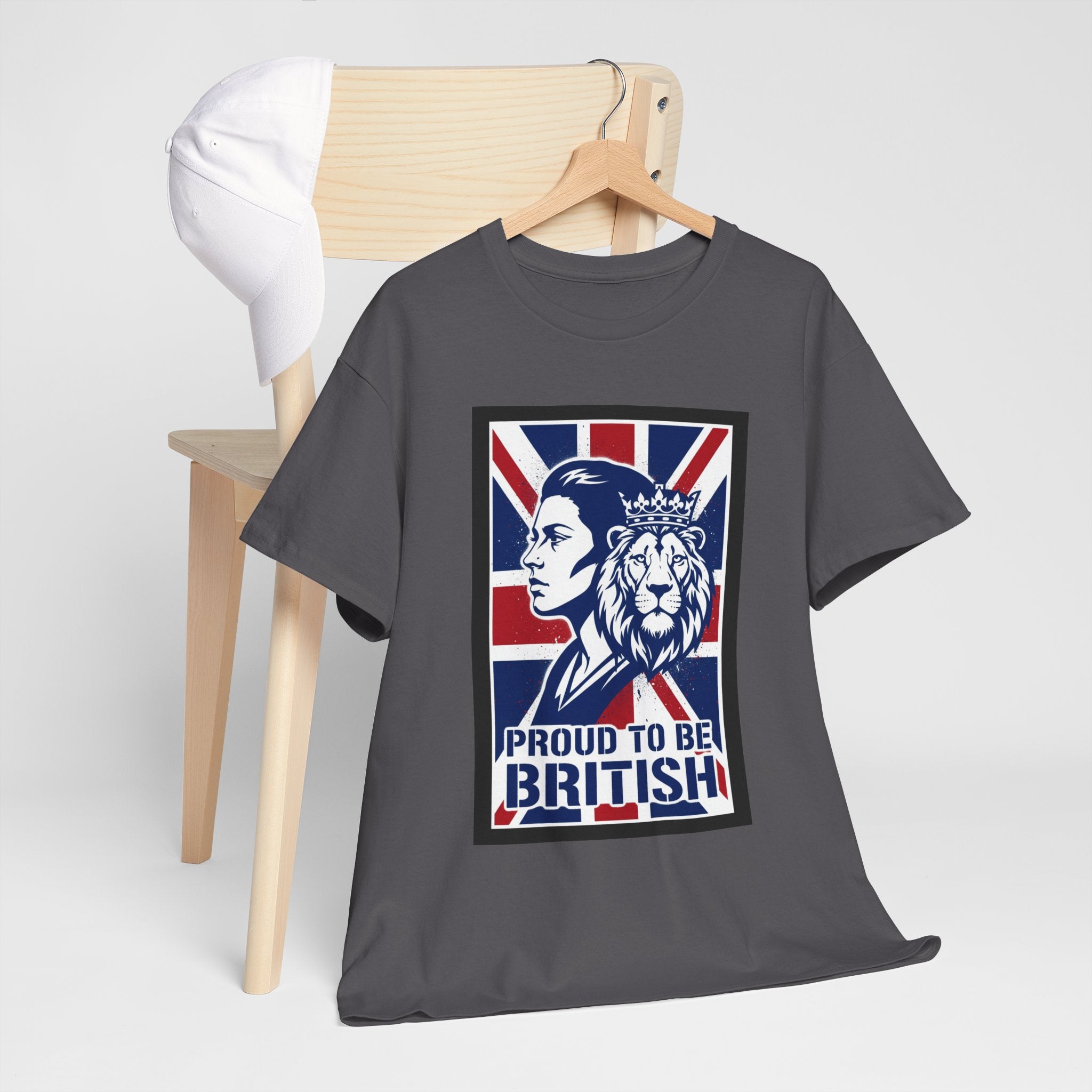 Proud to Be British T-Shirt – Union Jack Lion Graphic Tee