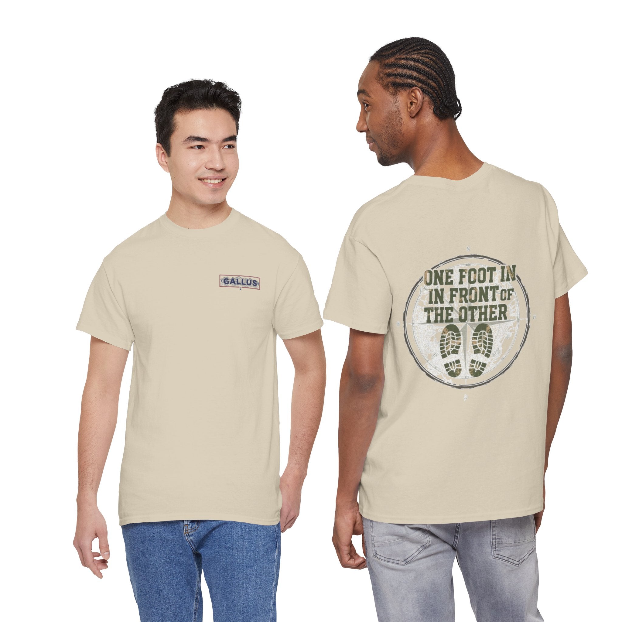 One Foot In, One Foot Forward Tee — Inspirational Motivational Graphic T-Shirt