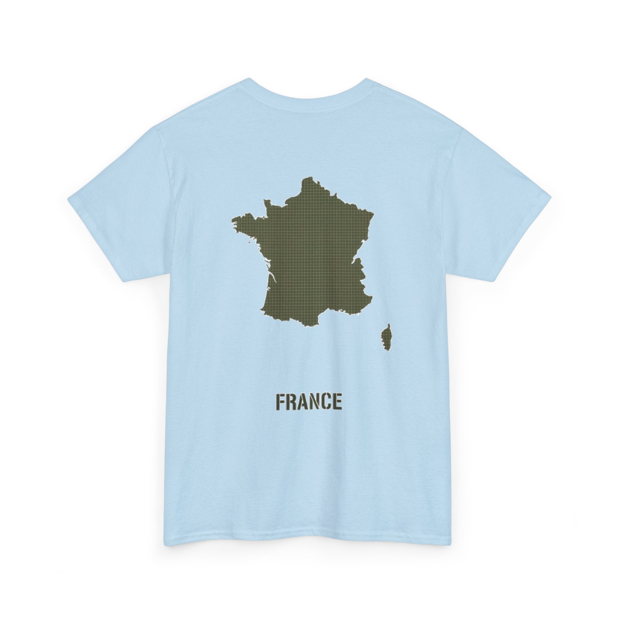 France Map T-Shirt — Minimalist Olive France Map Tee