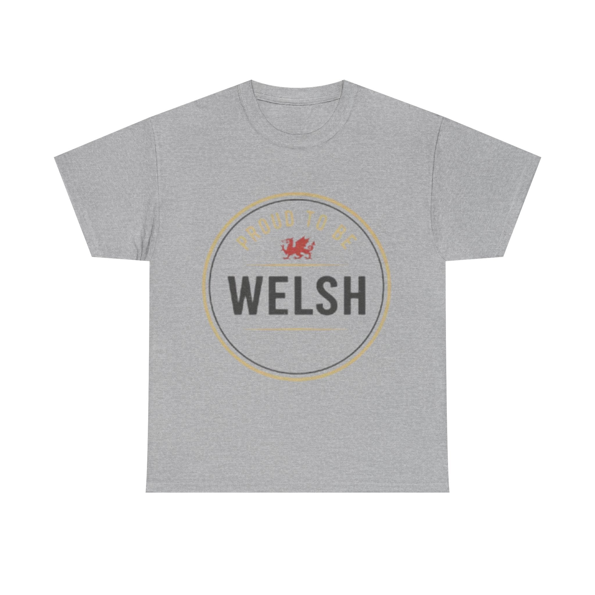 Proud to Be Welsh T-Shirt — Welsh Pride Tee with Red Dragon Badge