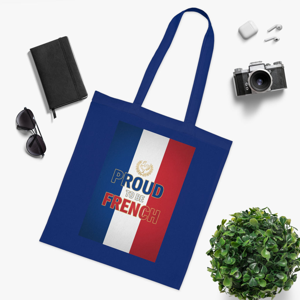 Proud to Be French Cotton Tote — Tricolor Flag Grocery & Market Bag