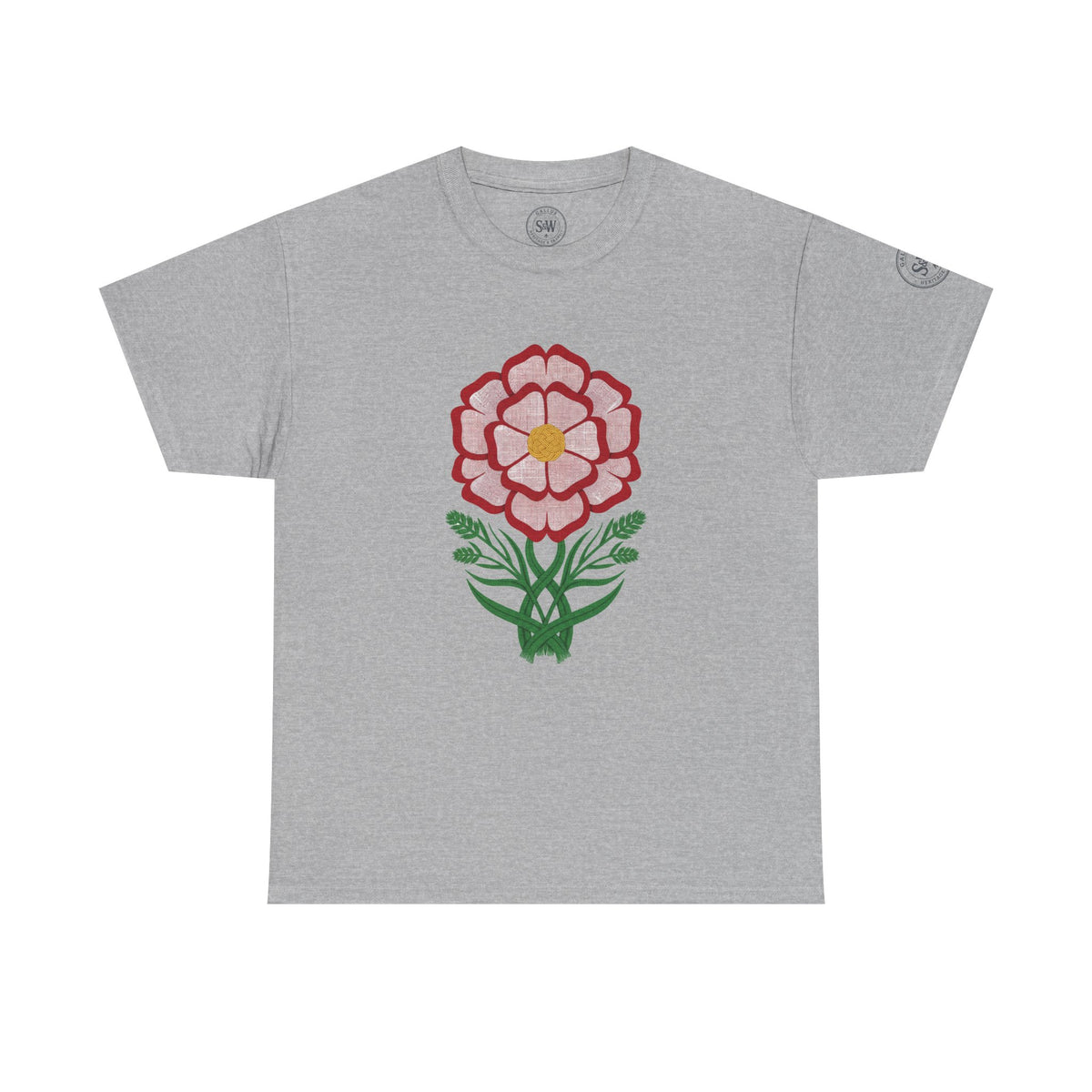 Tudor Rose England T-Shirt — Floral Heritage Graphic Tee — product image 4
