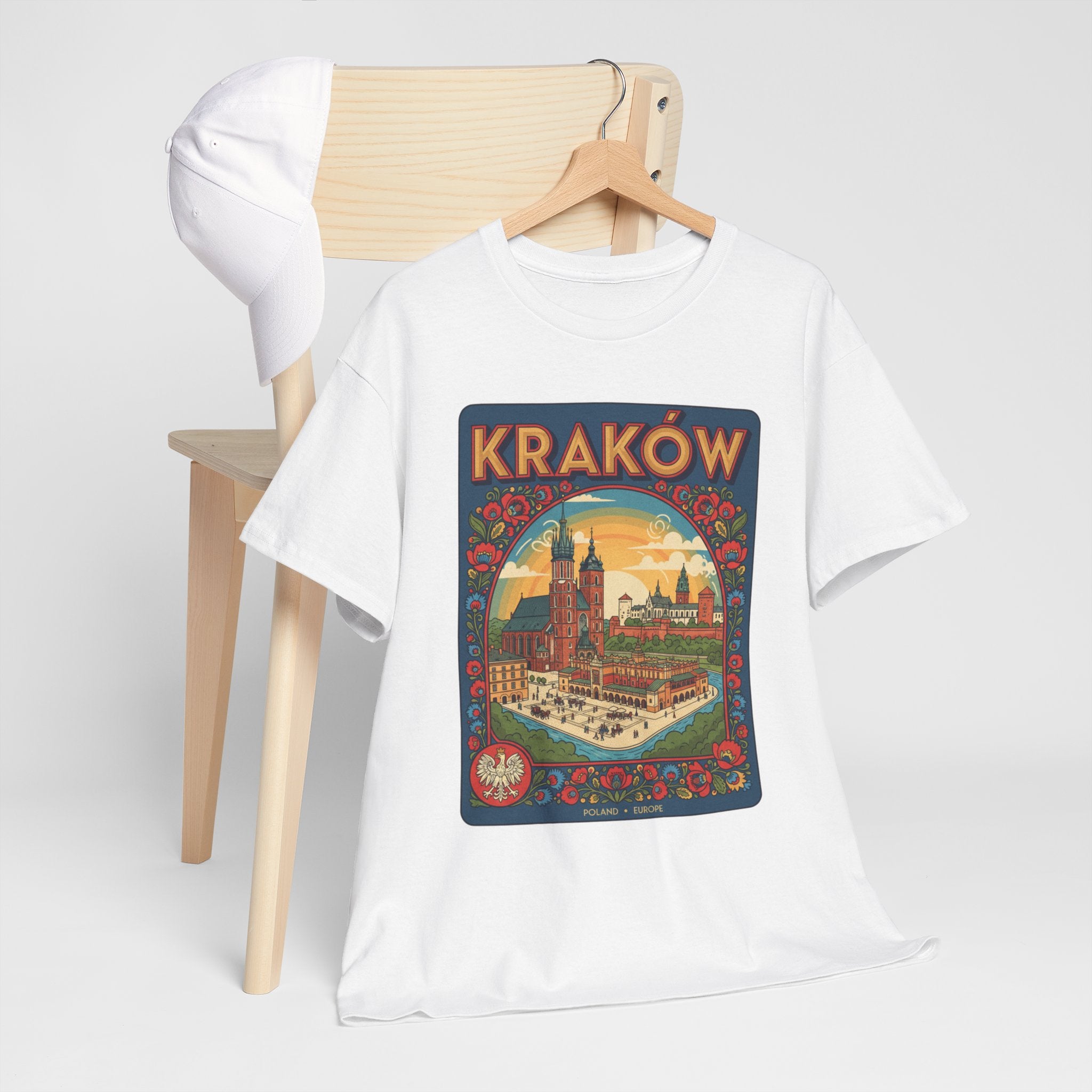 Kraków Vintage Travel T‑Shirt — Retro Polish Cityscape Tee