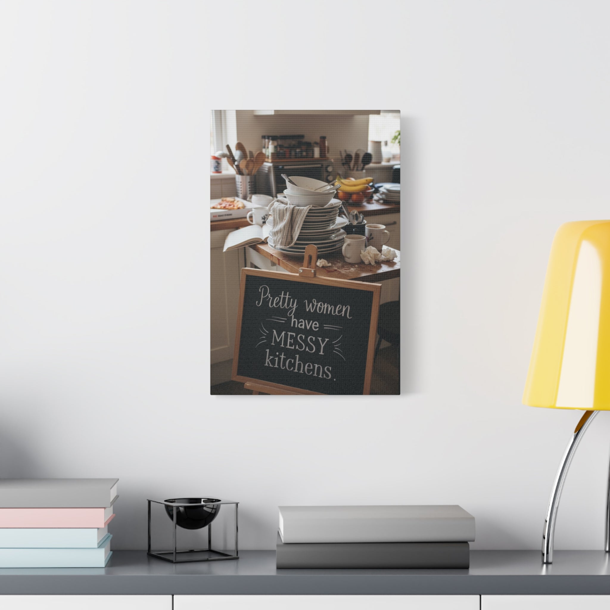Canvas Wall Art – “Pretty Women Have Messy Kitchens” Kitchen Décor