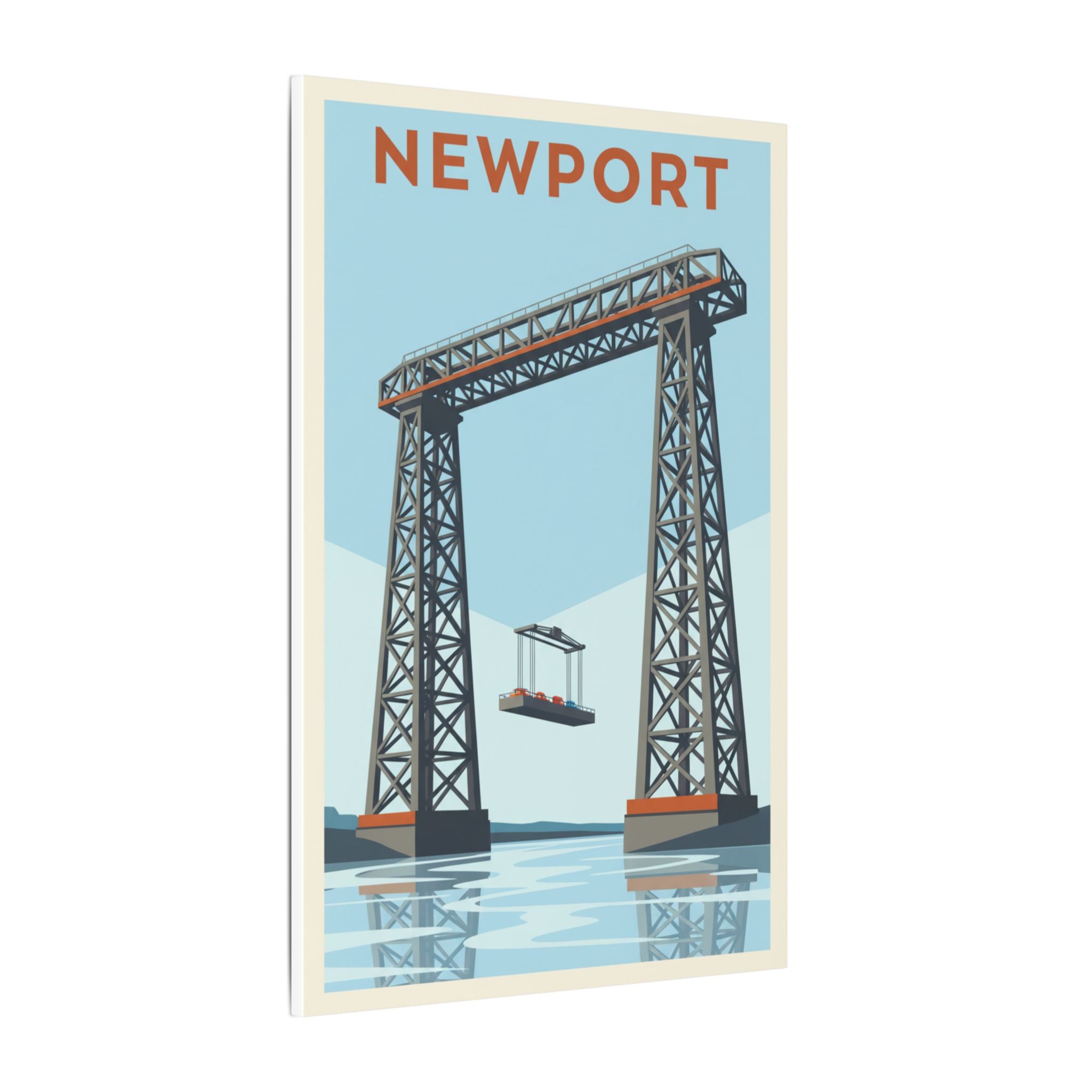 Newport Aerial Tram Matte Canvas Print  Vintage Coastal Wall Art