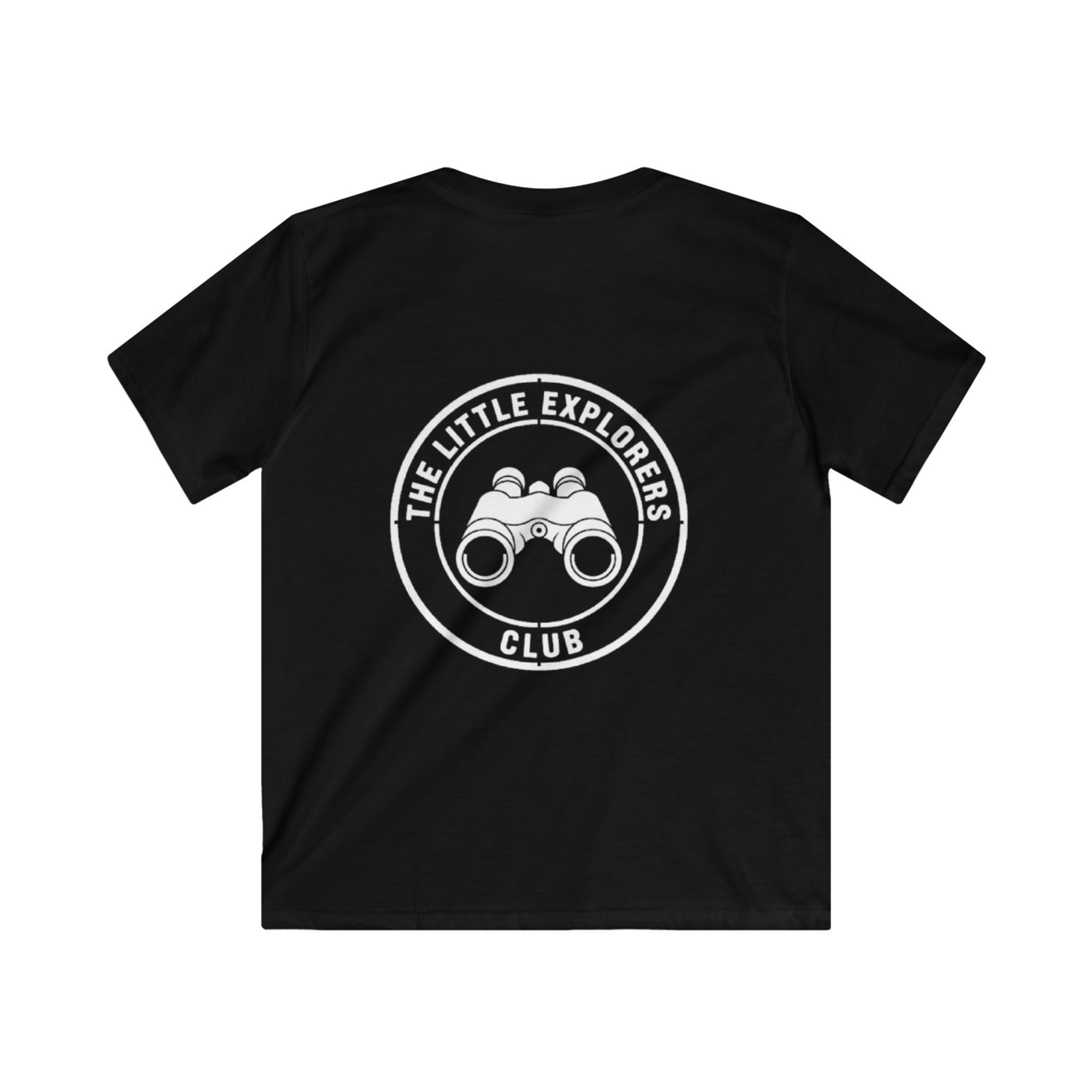 Kids Tee — "The Little Explorers Club" Binoculars Graphic