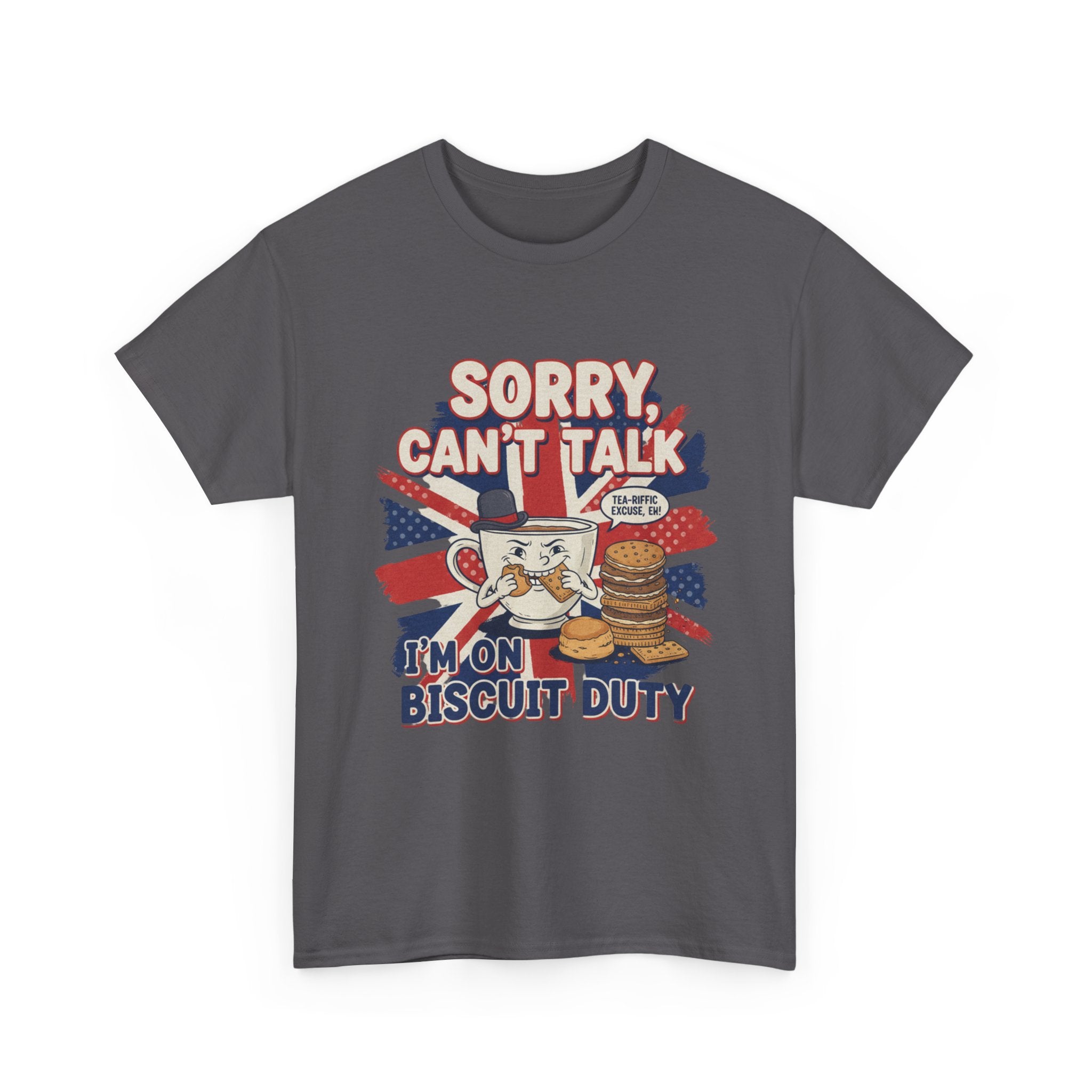 Biscuit Duty T‑Shirt - "Sorry Can't Talk, I'm On Biscuit Duty" British Tea & Biscuit Graphic Tee