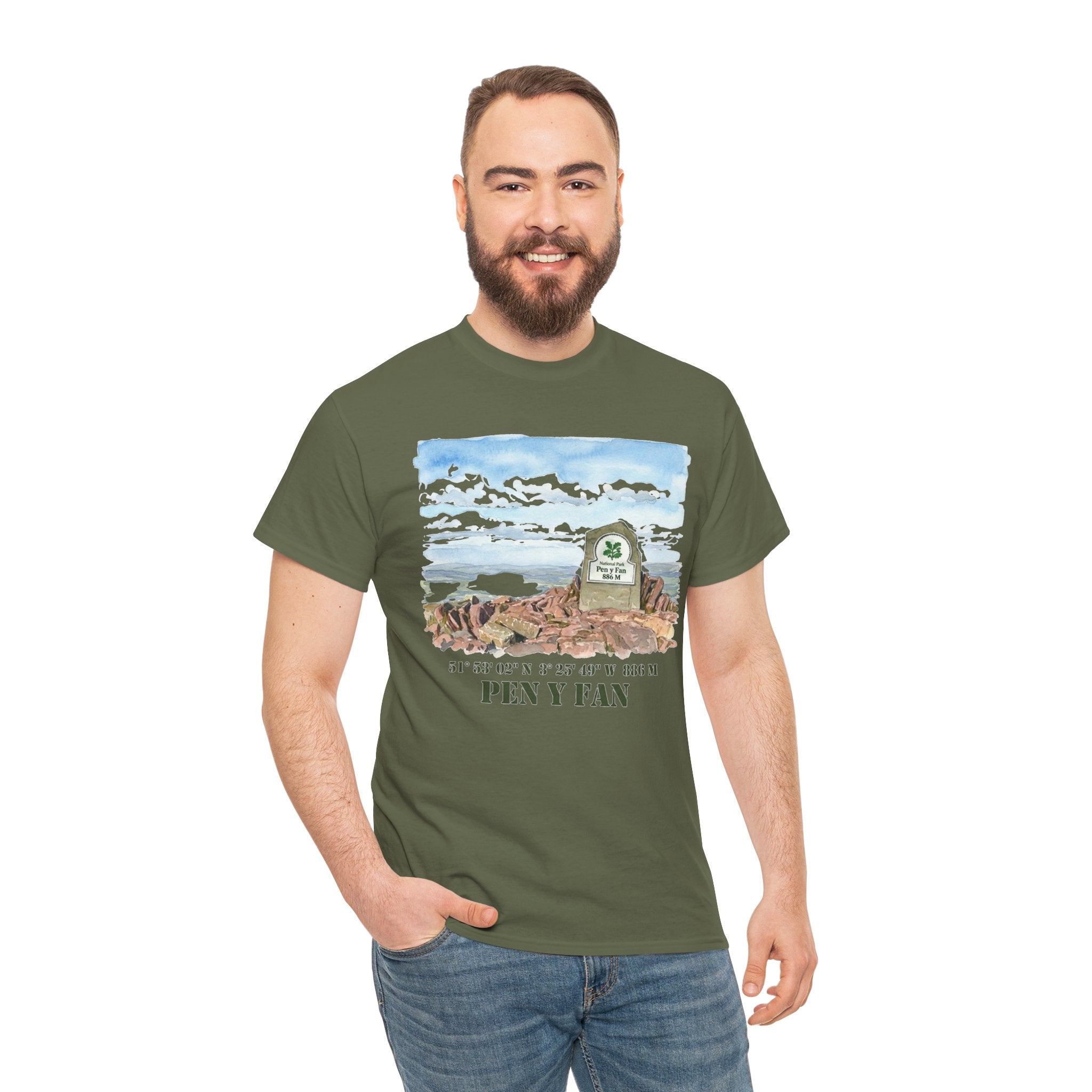 Pen y Fan Landscape T‑Shirt — Wales Mountain Hiking Souvenir Tee