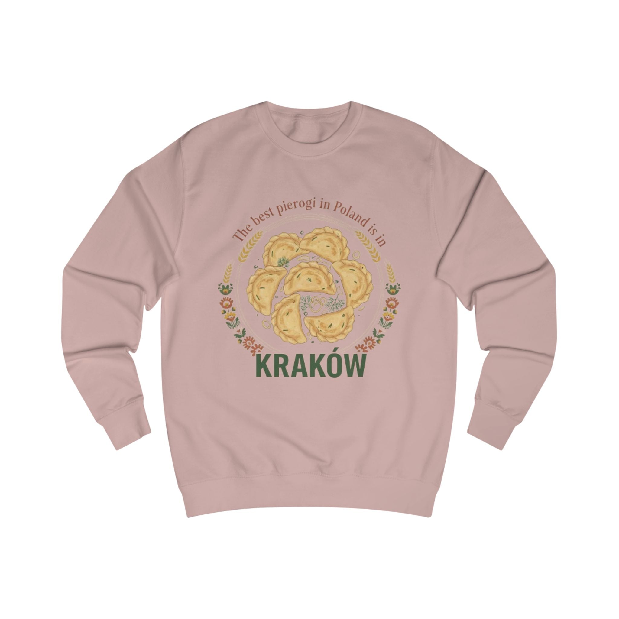 Kraków Pierogi Sweatshirt — "The best pierogi in Poland is in KRAKÓW" Cozy Polish Food Crewneck