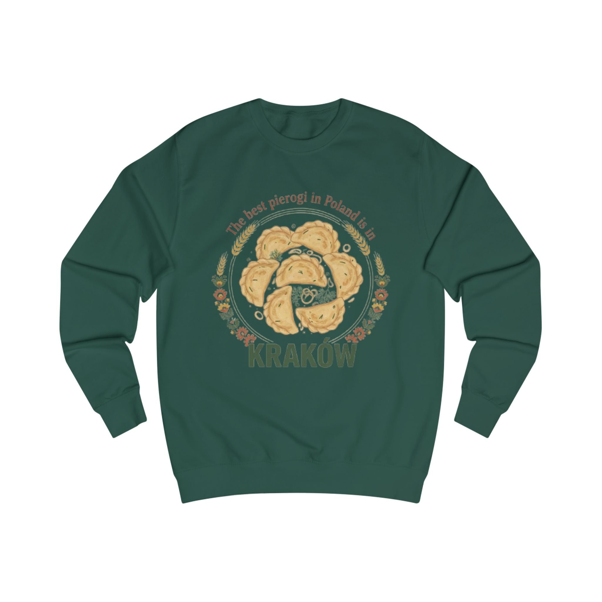 Kraków Pierogi Sweatshirt — "The best pierogi in Poland is in KRAKÓW" Cozy Polish Food Crewneck