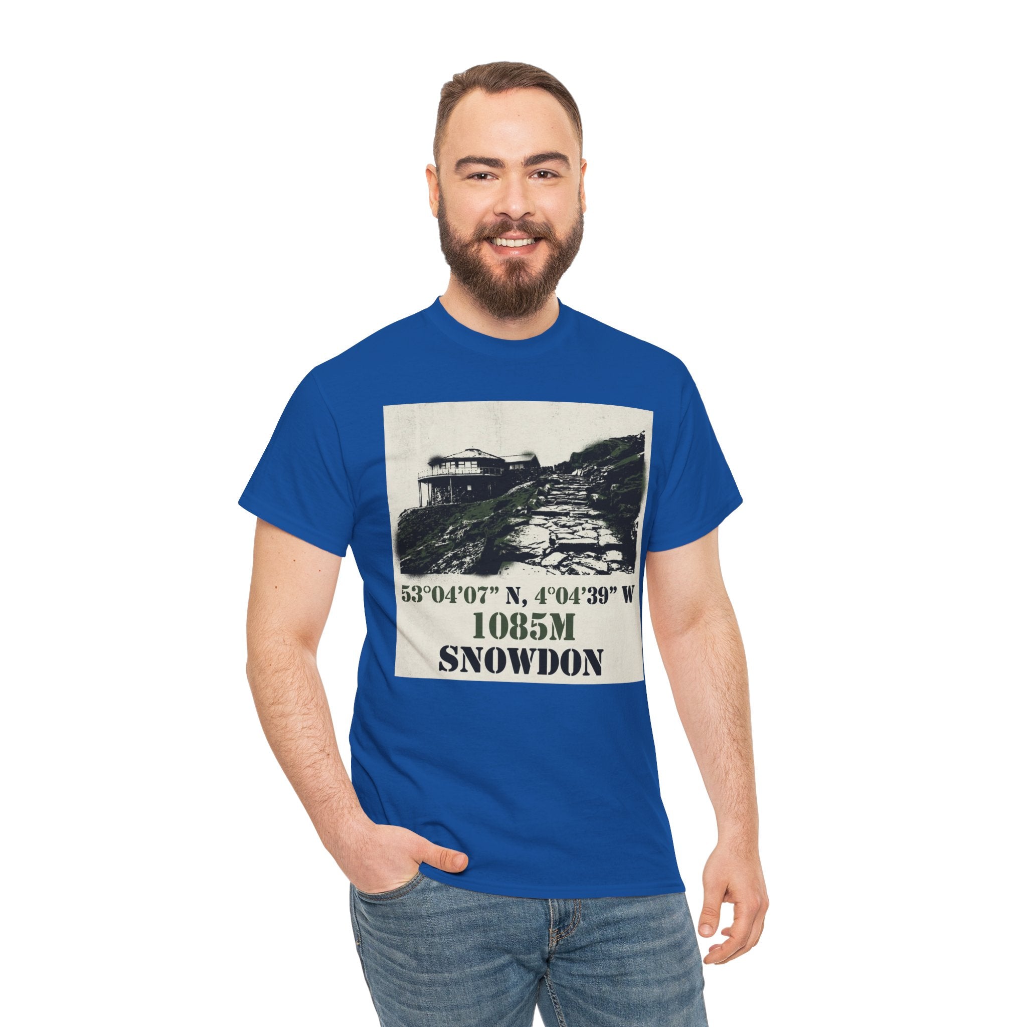 Snowdon 1085m Vintage Summit Tee — Mountain Coordinates Graphic T‑Shirt