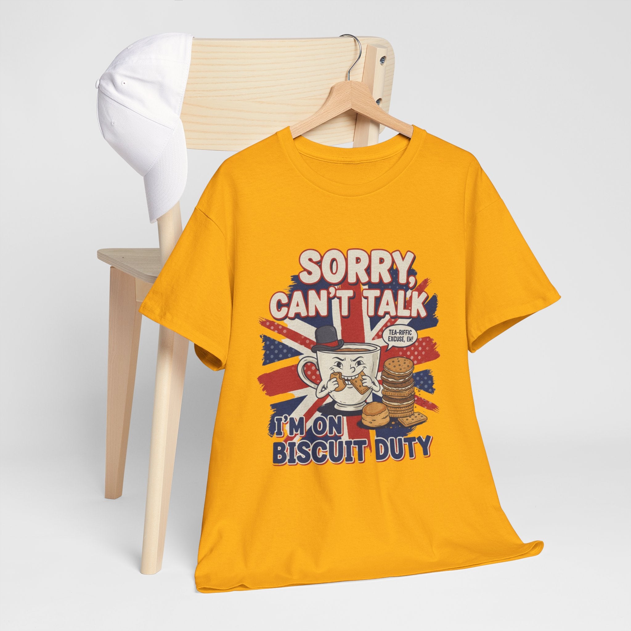 Biscuit Duty T‑Shirt - "Sorry Can't Talk, I'm On Biscuit Duty" British Tea & Biscuit Graphic Tee