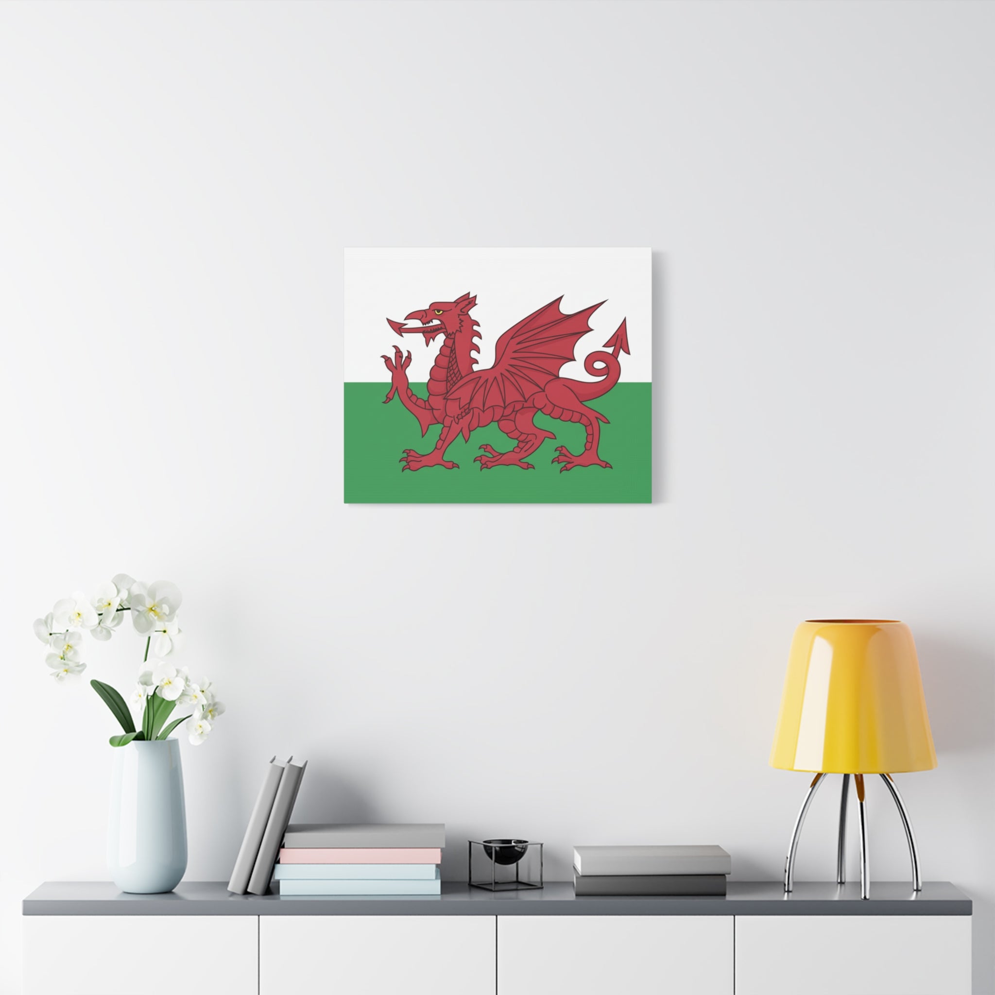 Welsh Flag Canvas Print — Red Dragon Matte Stretched Wall Art