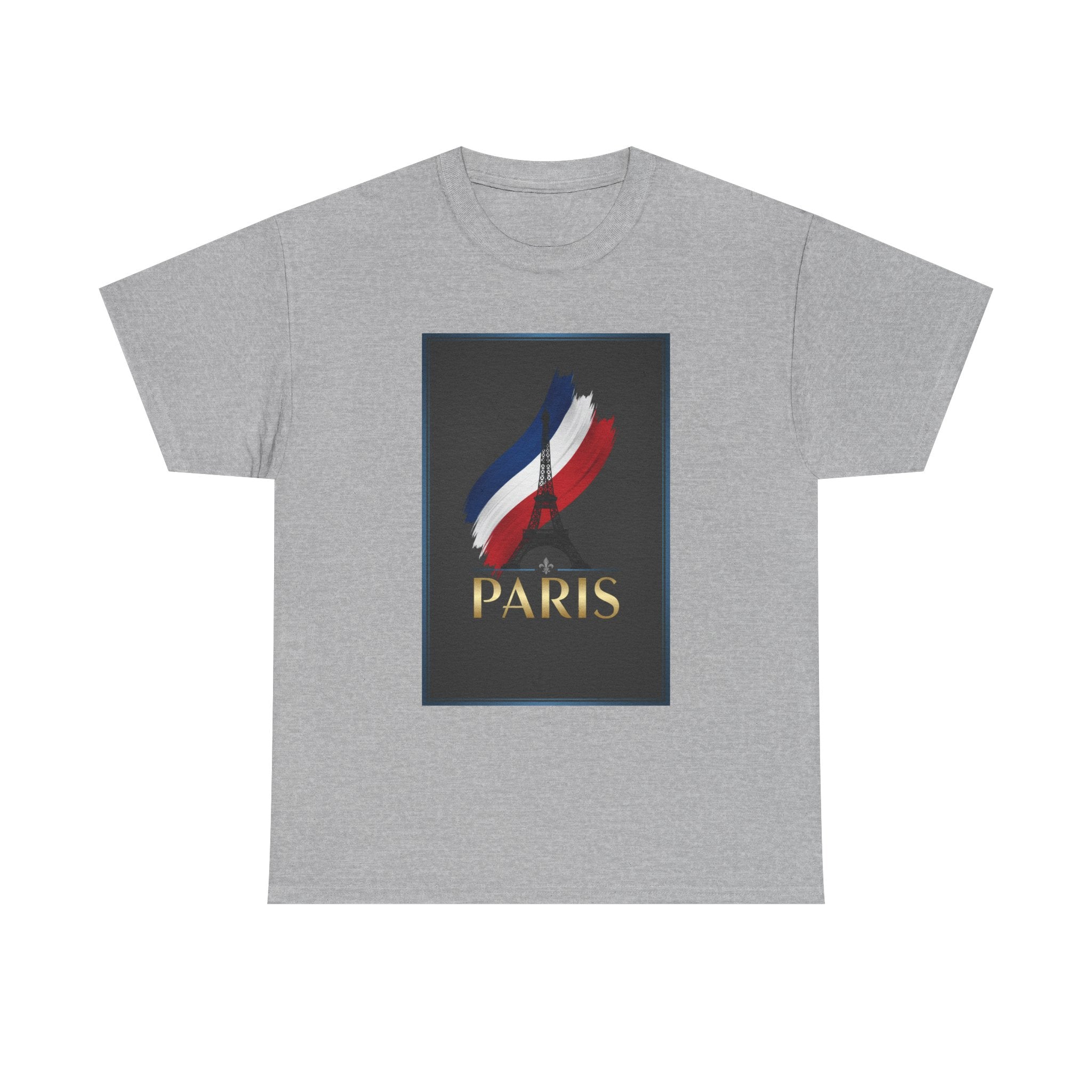 Paris Tricolor Graphic Tee — French Flag Brushstroke T-Shirt