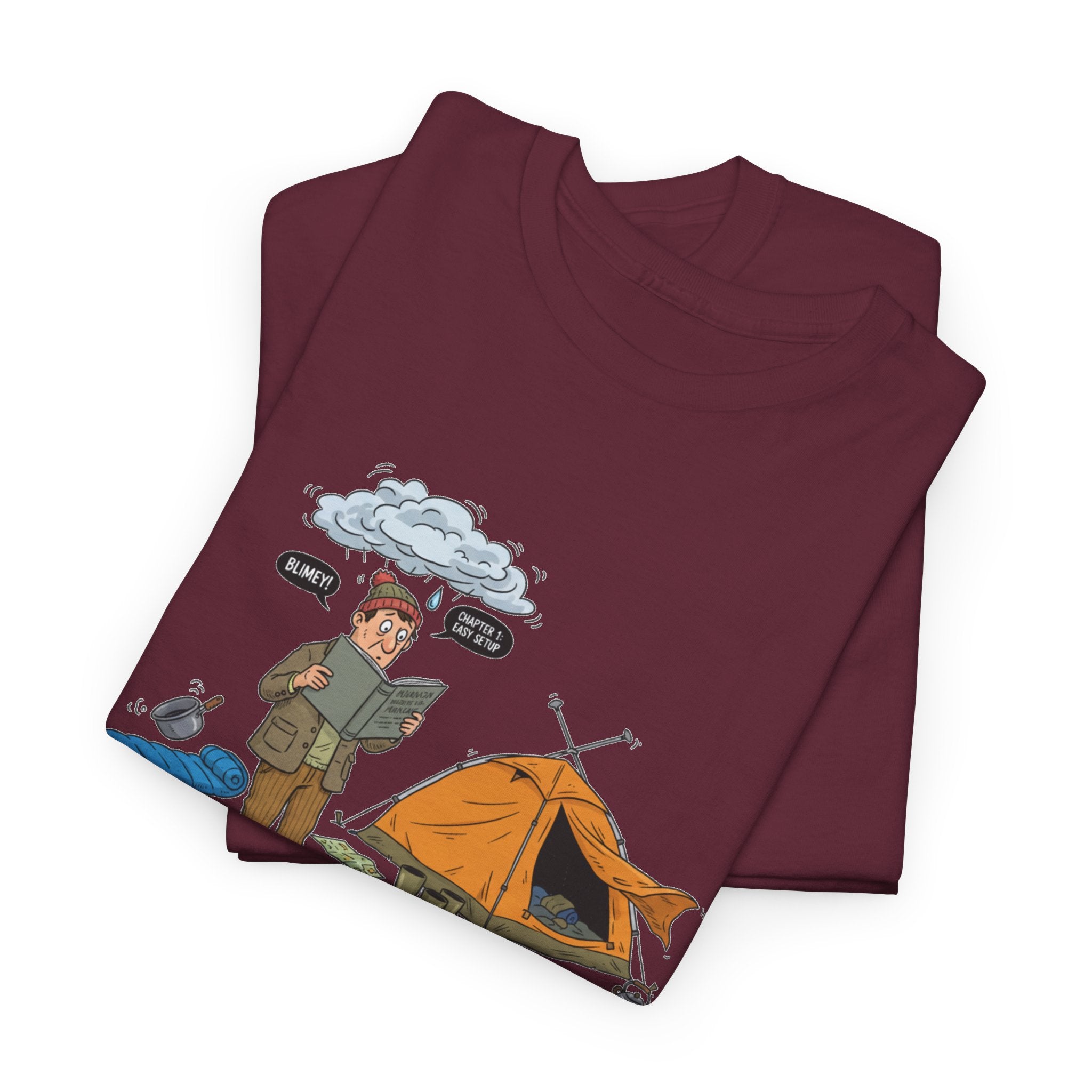 Retro Mountain Camping Graphic T-Shirt — Vintage Campfire Adventure Tee
