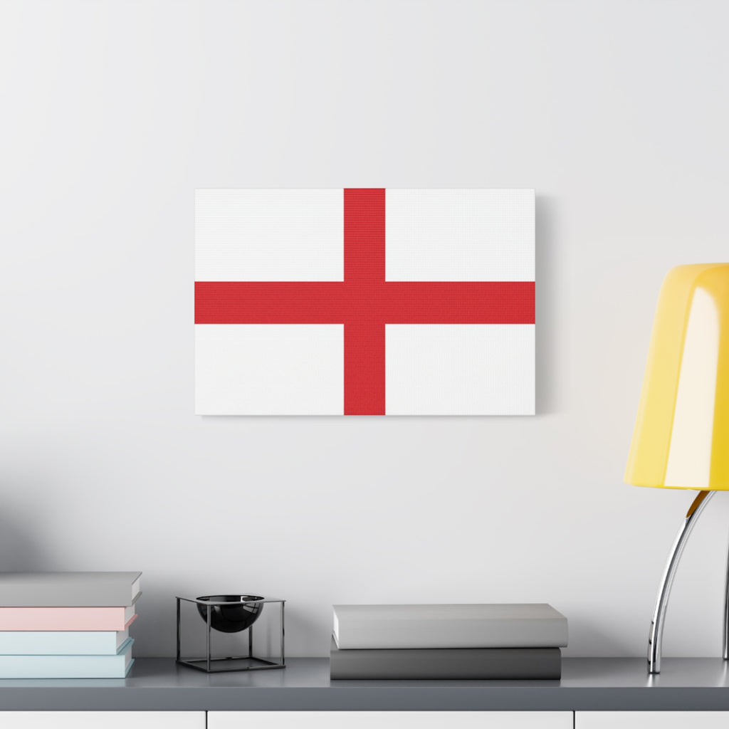 English Flag St. George's Cross Canvas Print — England Flag Matte Stretched Wall Art