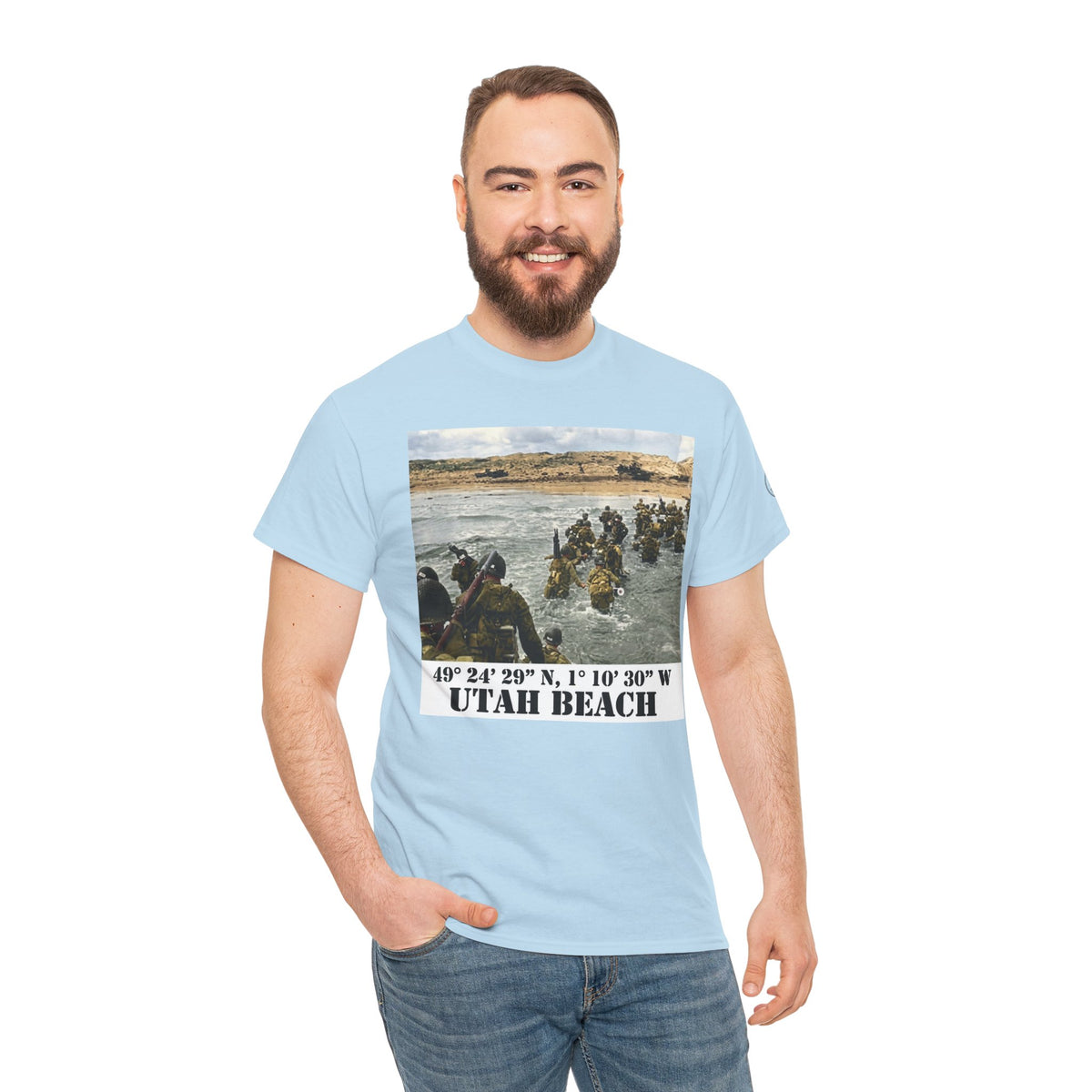 Utah Beach D-Day T-Shirt — Normandy 1944 Coordinates Tee — product image 11