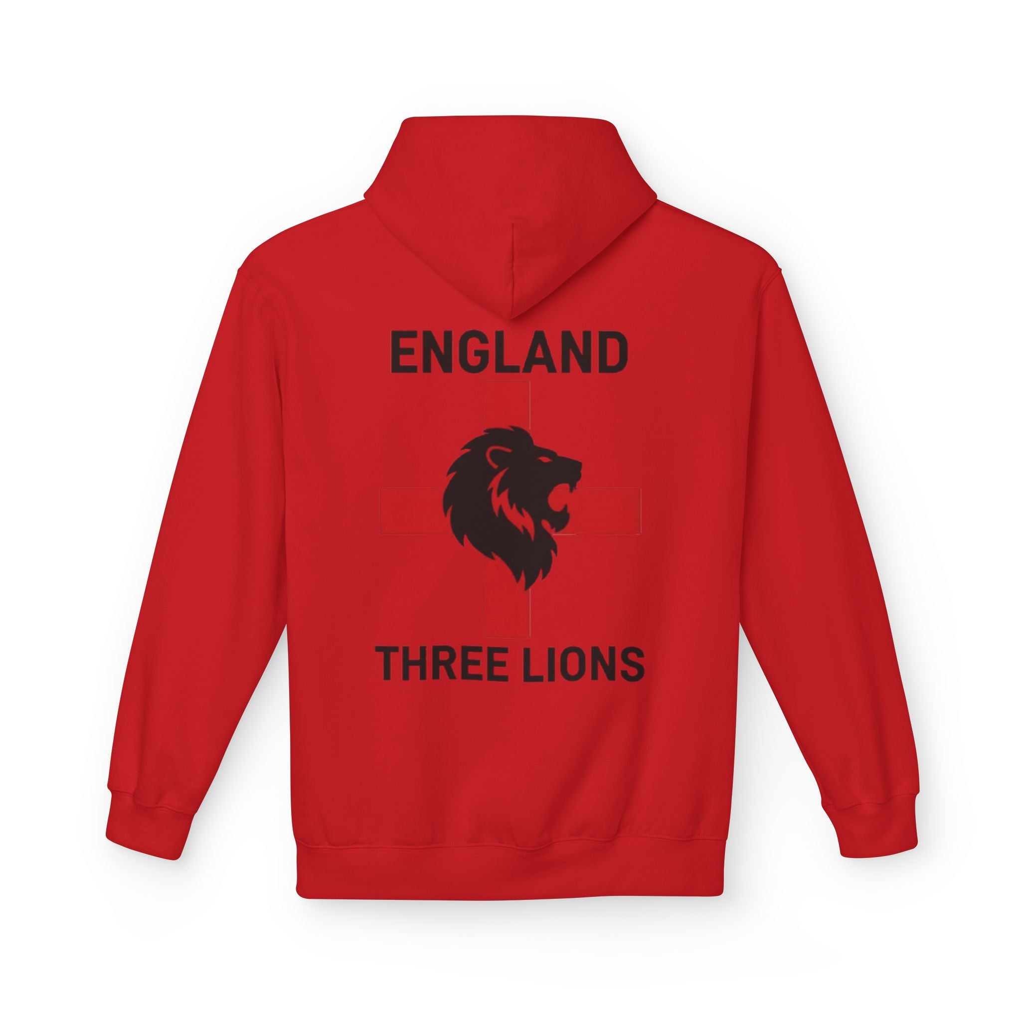England Three Lions Hoodie – Red Cross Lion Football Fan Pullover