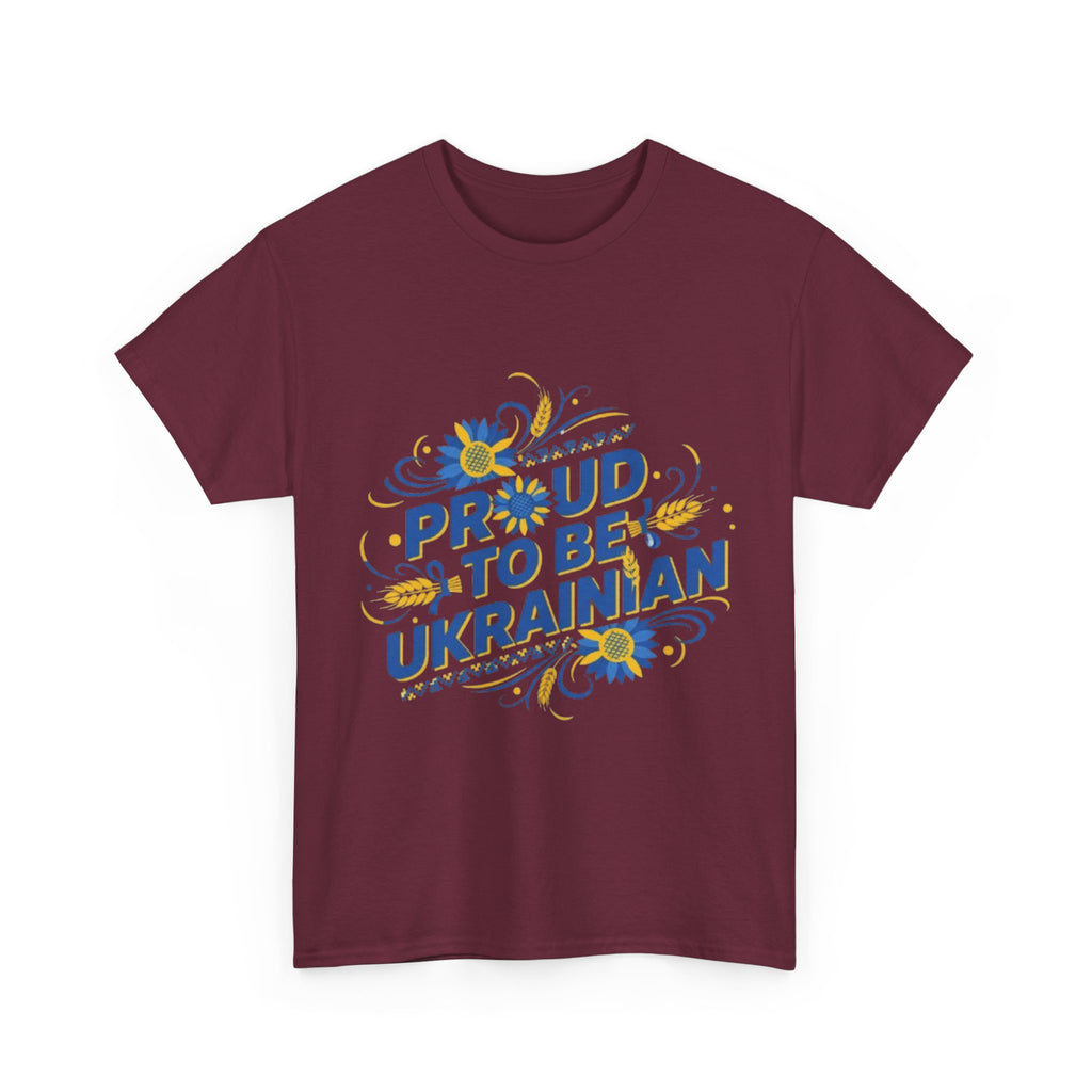 Proud to Be Ukrainian T-Shirt — Blue & Yellow Floral Pride Tee