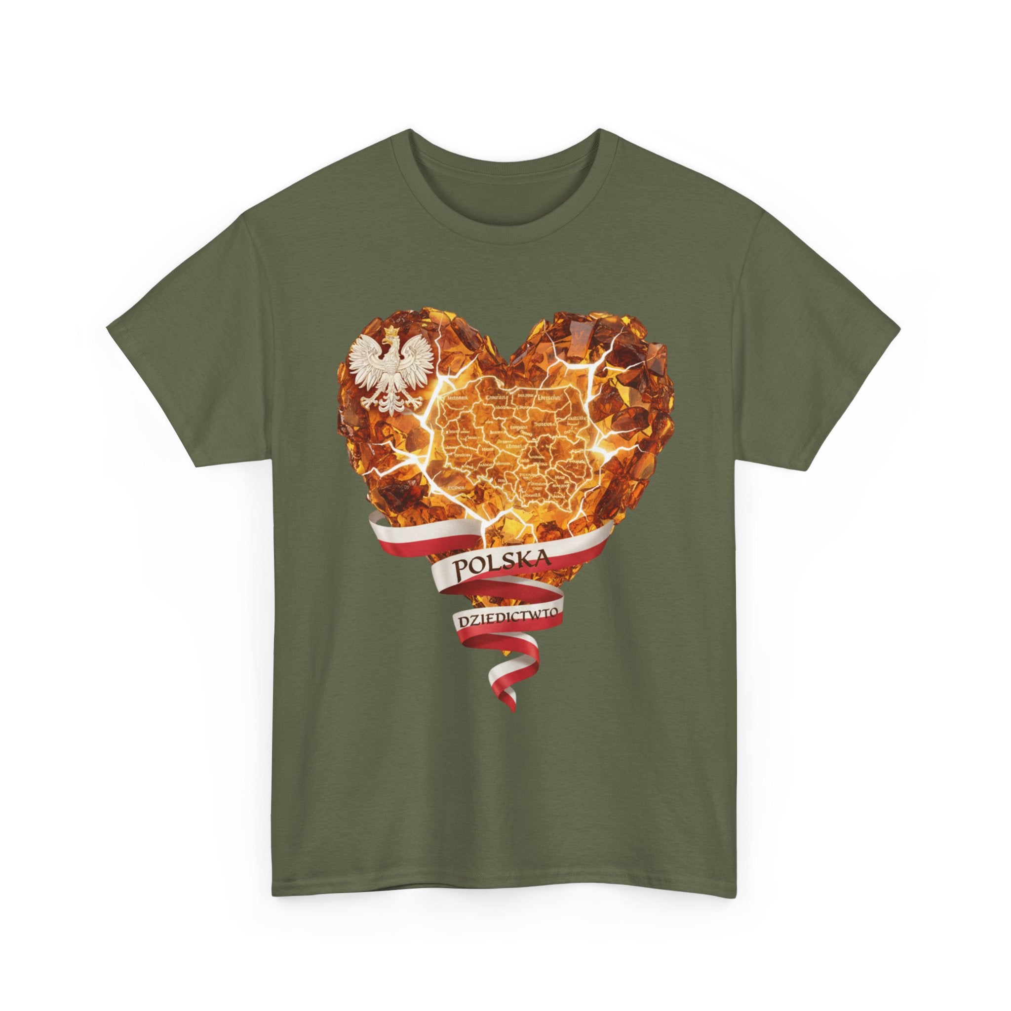 Polish Pride Heart Flame Tee | Polska Heritage T-Shirt