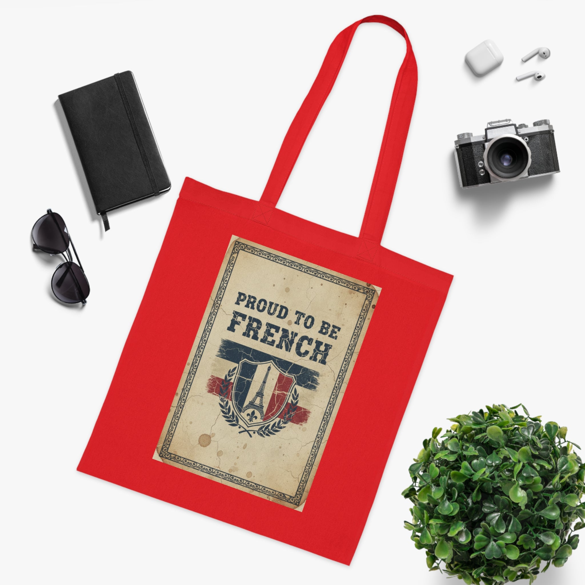 Proud to Be French Vintage Shield Cotton Tote
