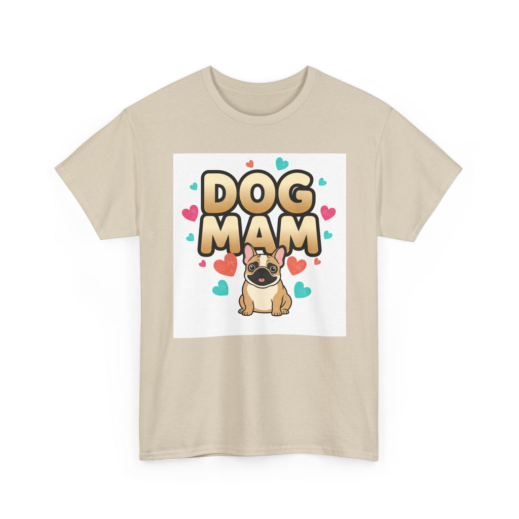 Dog Mom T-Shirt — Cute Pug Design with Hearts, Perfect Gift for Dog Lovers