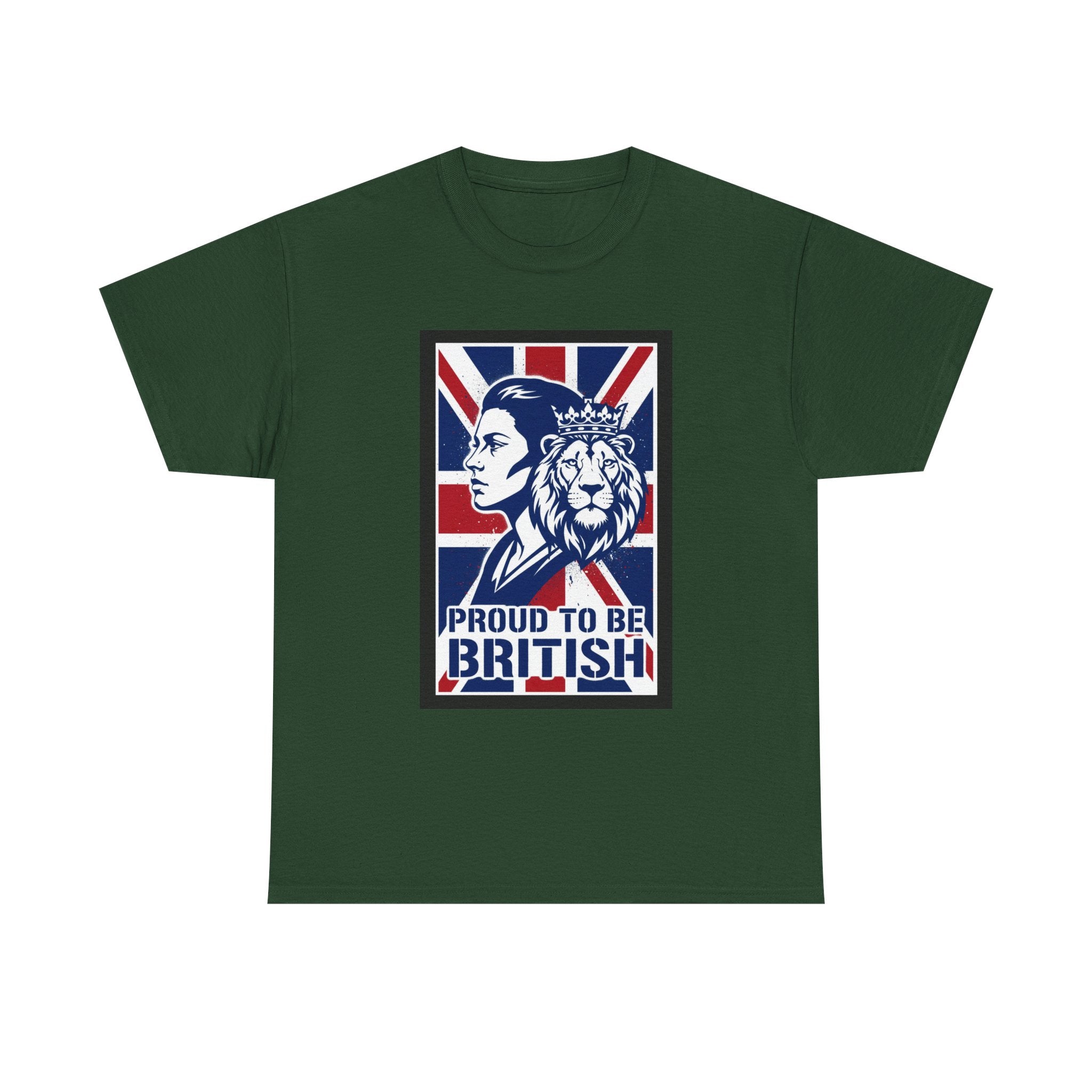 Proud to Be British T-Shirt – Union Jack Lion Graphic Tee