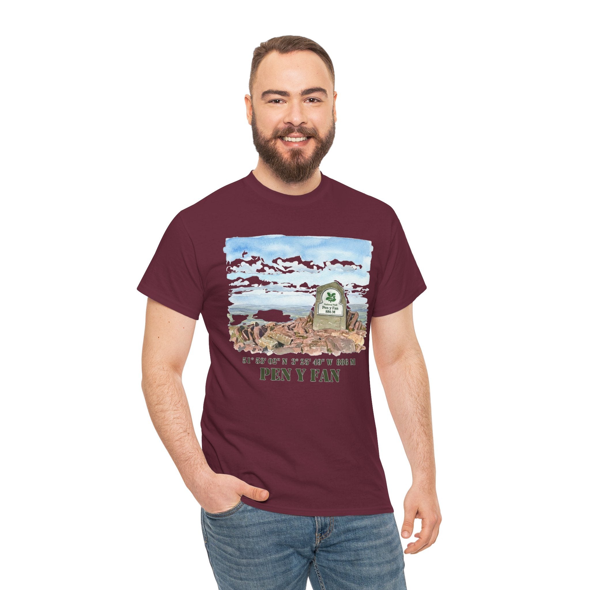 Pen y Fan Landscape T‑Shirt — Wales Mountain Hiking Souvenir Tee