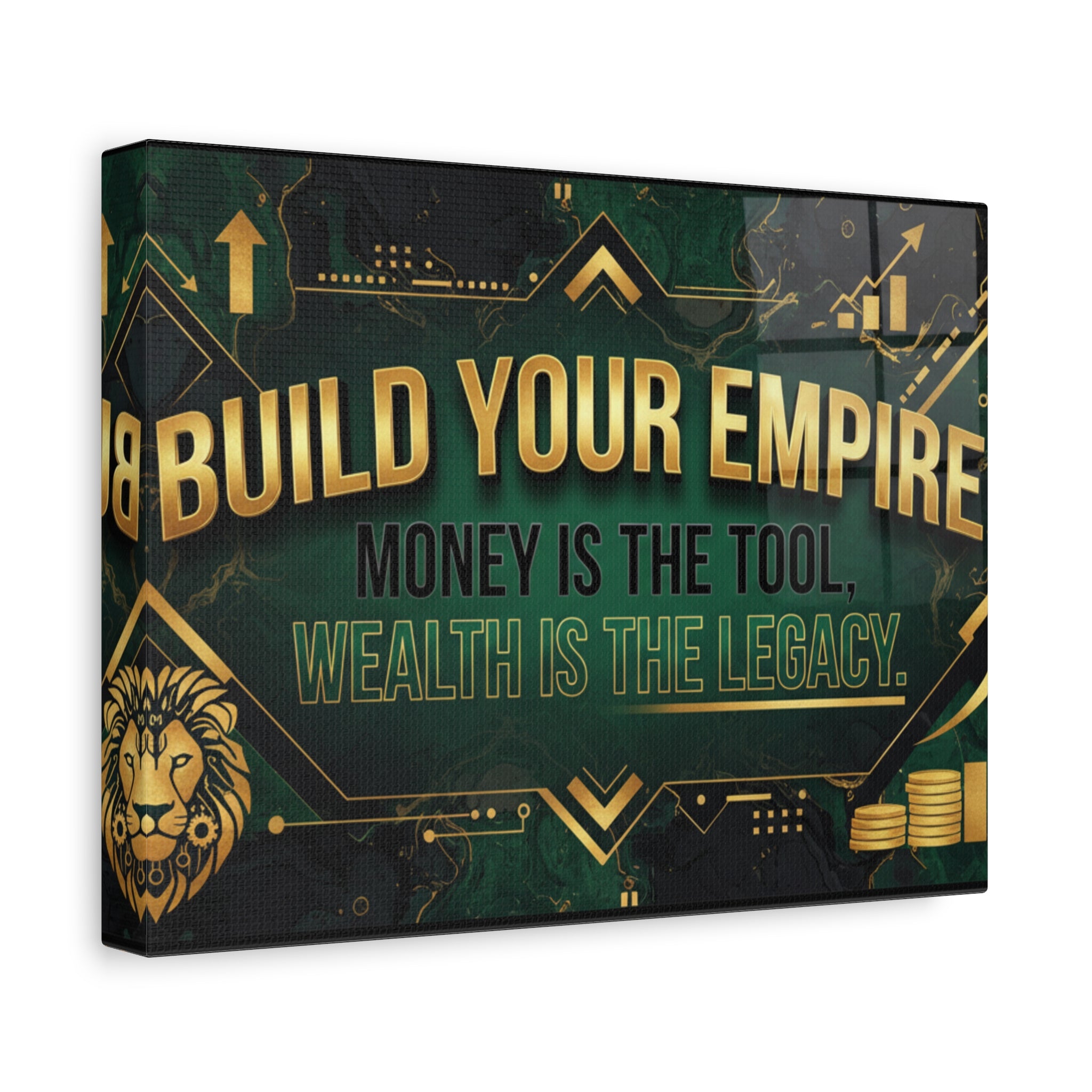 Build Your Empire Canvas Wall Art — "Money Is the Tool, Wealth Is the Legacy"