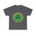 Irish and Proud T-Shirt — Green Shamrock Emblem Tee for St. Patrick's Day
